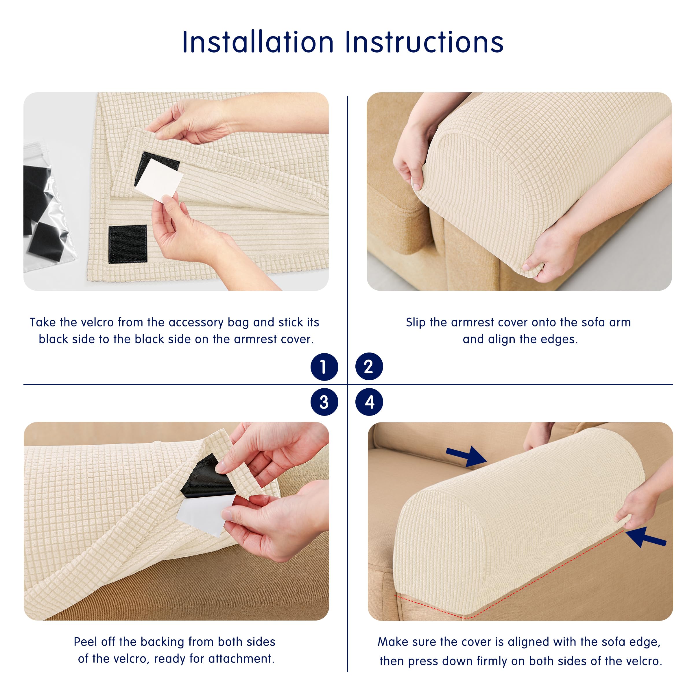 Best Sofa Arm Covers for 2026: Top Picks 1 SUBRTEX Stretch Couch Arm Covers Set of 2, Checkered Sofa Arm Slipcovers, Anti-S — product photo