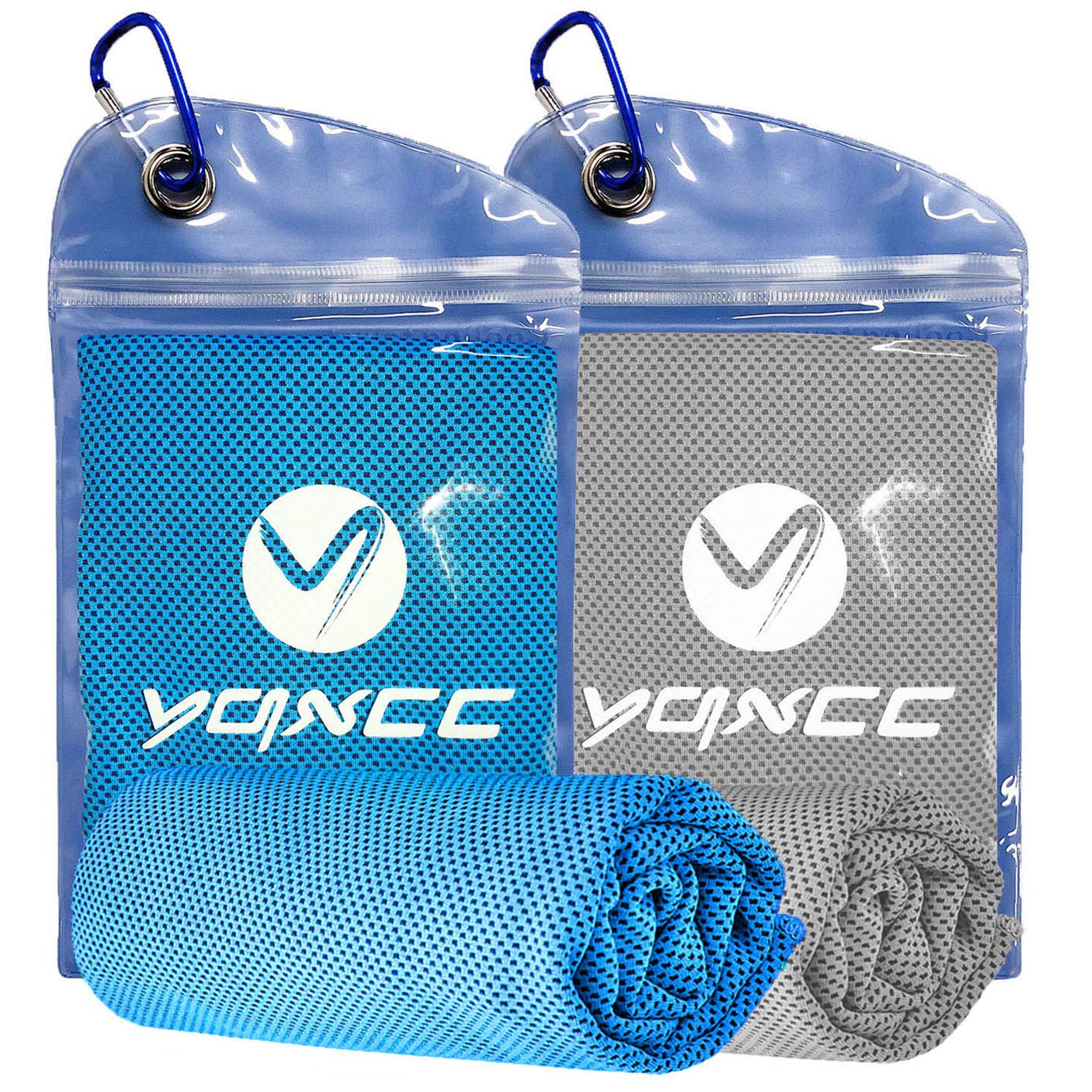 YQXCC 2 Pack Cooling Towels 120x30 cm, Ice Cool Microfibre Towel for Neck, Soft Breathable for Gym, Yoga, Golf, Running, Camping & Hot Weather
