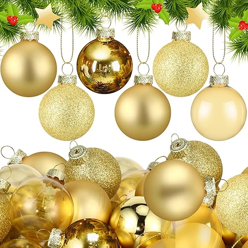 Miniatura 1 de Uiifan 36 adornos de bola de Navidad de vidrio de 1.6 pulgadas para decoraciones de Navidad, decoración de árbol de Navidad, juego de colgar de