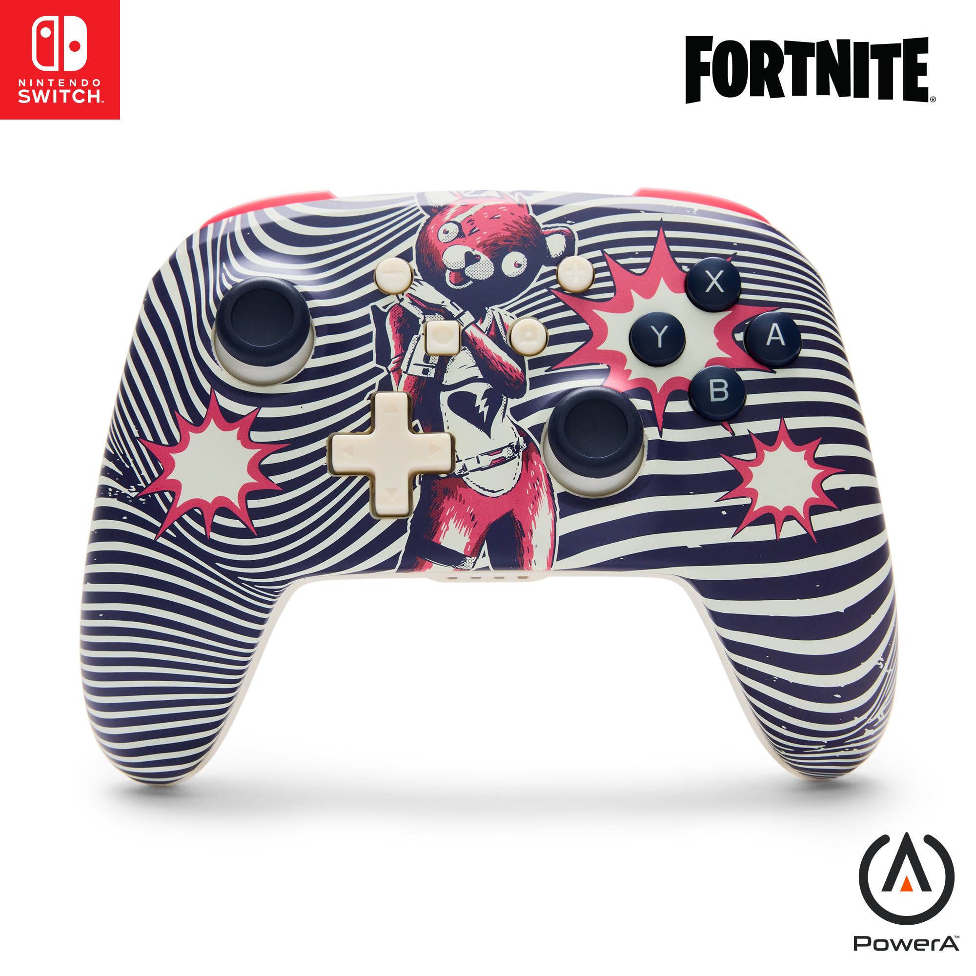 PowerA Wireless Controller for Nintendo Switch - Fortnite: Cuddle Team Leader, Switch Lite/Switch-OLED Model, Nintendo Switch 2, AA Battery Powered (Battery Included), Bluetooth, Motion Controls, Officially Licensed