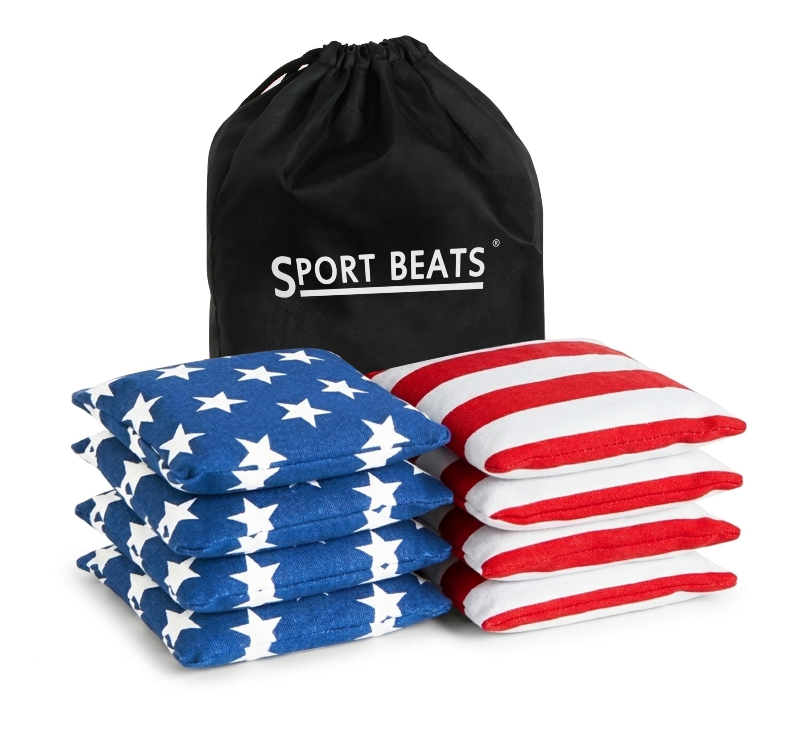 SPORT BEATS Cornhole Bags Set of 8 - Regulation 6"x6" 14-16 oz