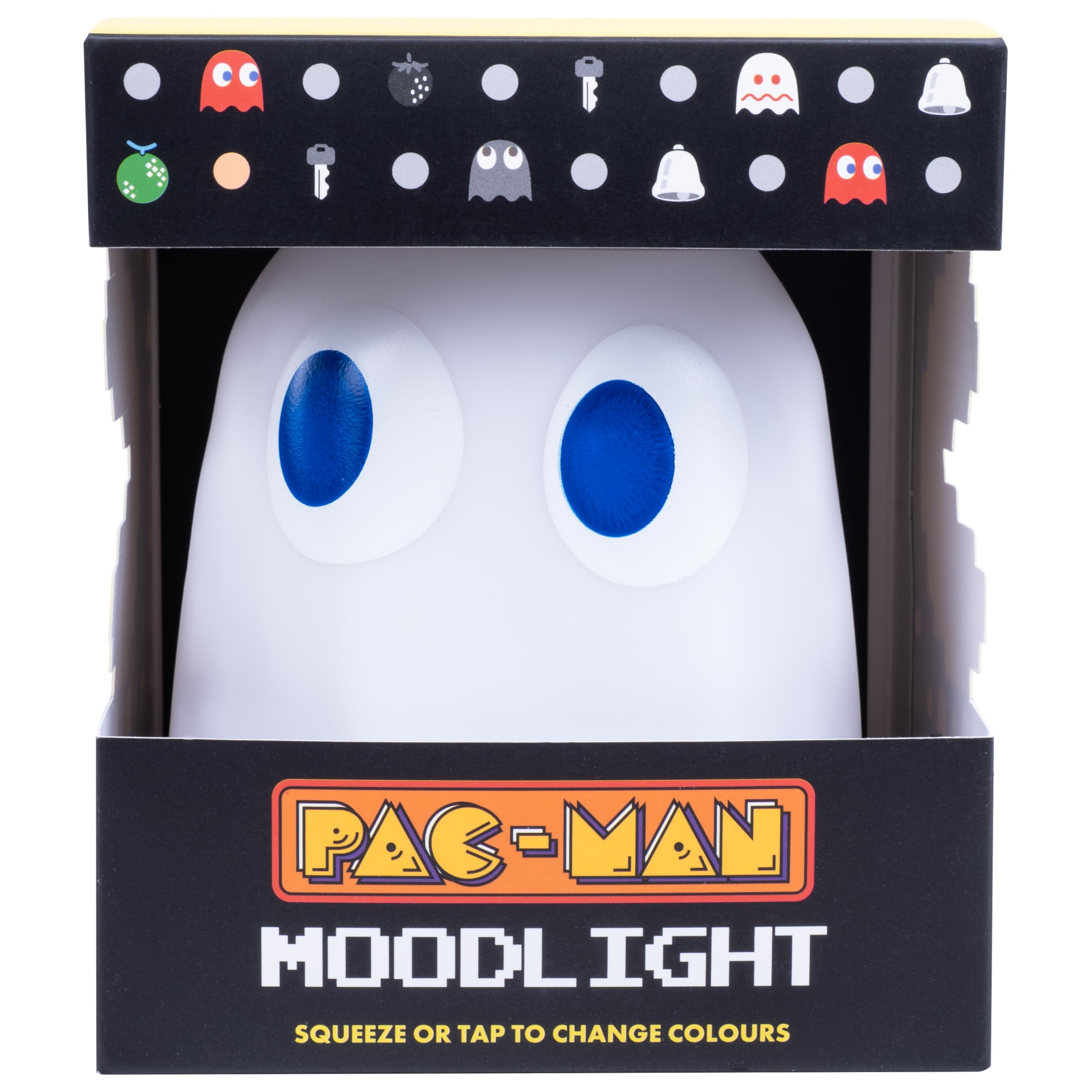 Pac-Man Colour Changing Ghost Mood Light. Touch & Squeeze Sensitive 3D Silicone Lamp. 9.9cm Tall. Battery Powered. Officially Licensed Pac-Man Merchandise. — view 10