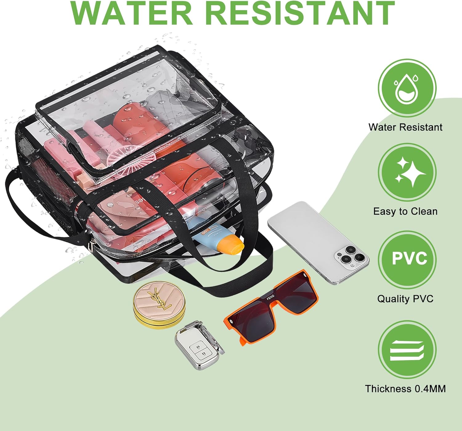 Oraben Clear Tote Bag Clear Bag Stadium Approved 12x6x12 Stadium Bag for Work, Sports Games,Gym - Image 9