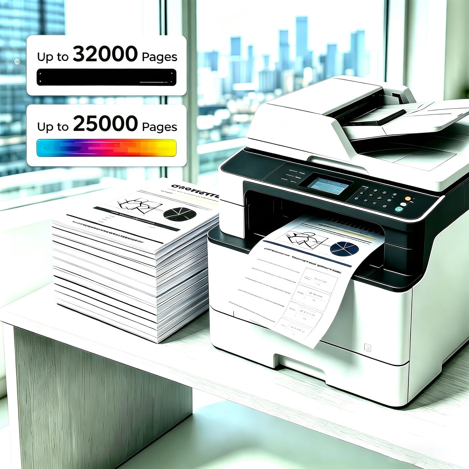 7760 sostituzione della cartuccia di toner nera, adatta per 106R01163 106R01160 106R01161 106R01162 cartuccia di toner Phaser7760 7760N 7760DN 7760GX stampante, ufficio liscio, 32000 pagine