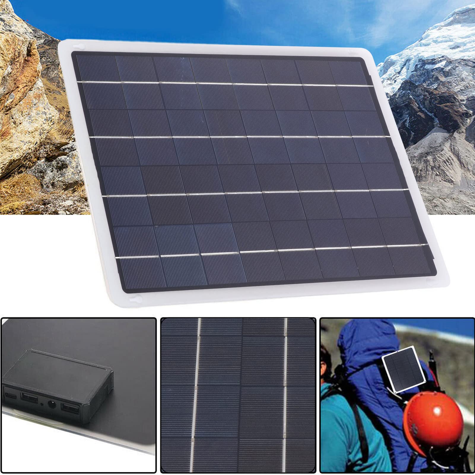 Caricabatterie Solare 12 V, regolatore di Carica MPPT efficiente, manutentore di Pannelli solari IP67 per Auto, Barca, Tosaerba (20W)