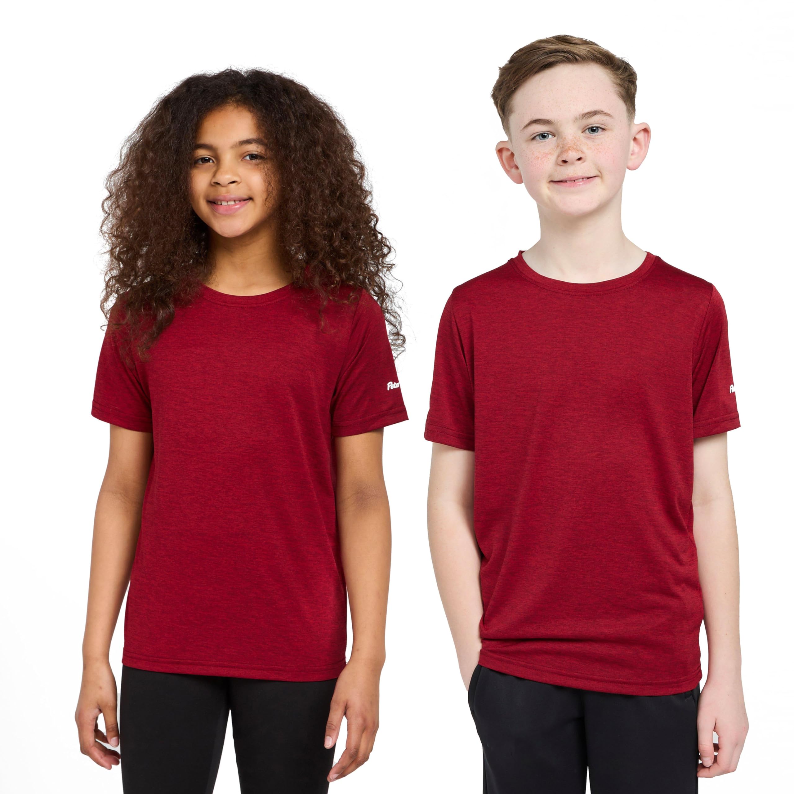 Peter Storm Red Kids' Active Tech Tee, Lightweight, Short-Sleeved, Moisture Wicking, Quick-Drying, 100% Polyester (Uk, Age, 13 Years, Regular, )