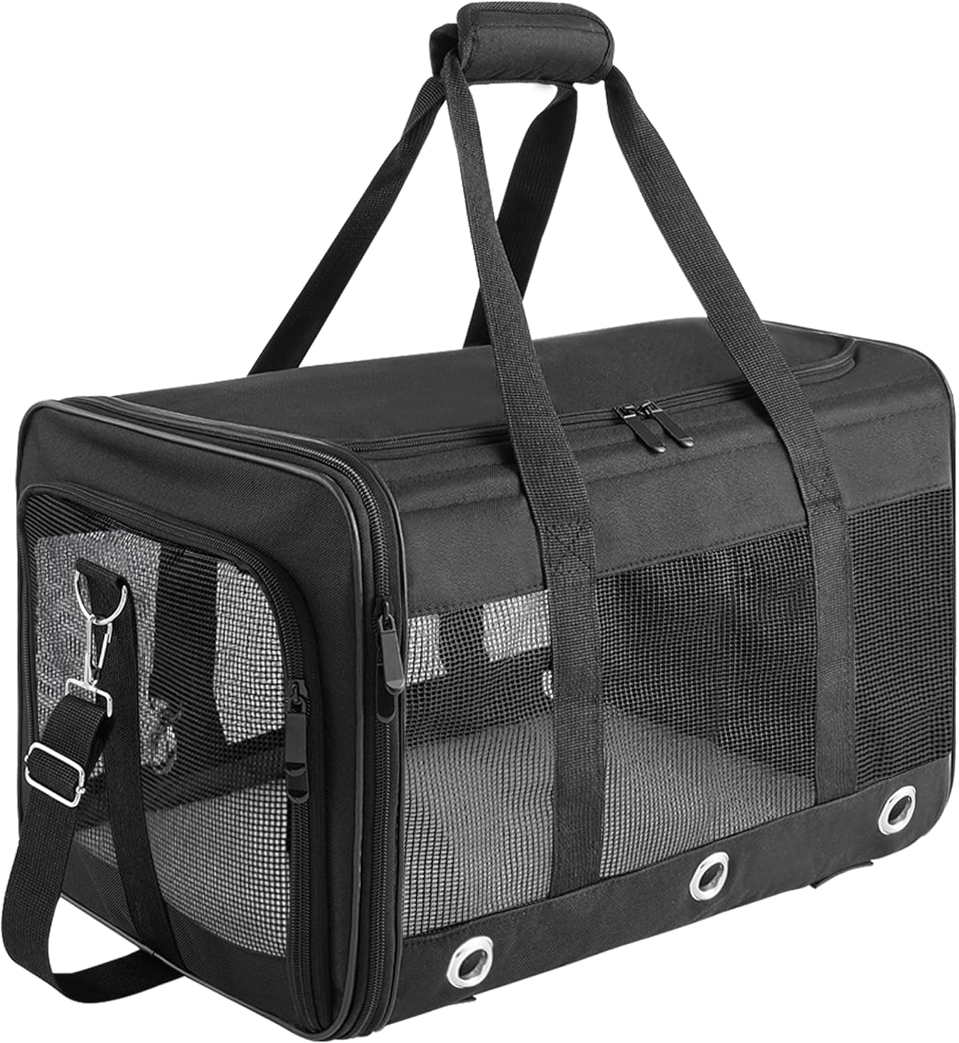 Dog Travel Carrier Dycietx Soft Sided Foldable Cat/Dog/Pet Carrier Bag, Portable Puppy/Pets Travel Carriers For Cats/Dogs With Shoulder Strap & Removable Mat, Durable Airplane Dog Carrier
