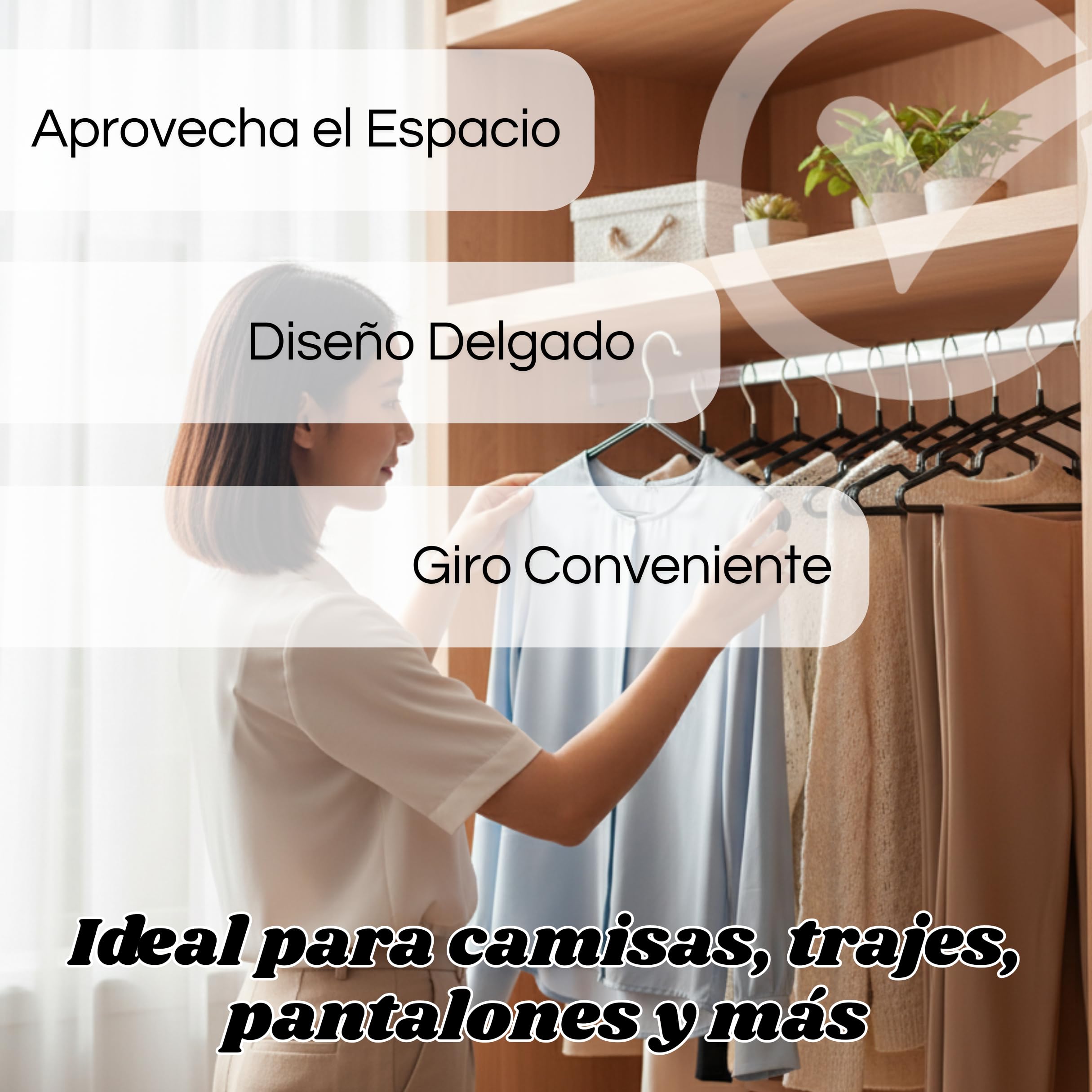 Weida | Paquete de 50 Perchas metálicas Antideslizantes | Recubrimiento de Goma Suave, Delgadas y Resistentes |Ideal para Pantalón, Camisa, Traje |40.5X 19.5 cm (Negro)