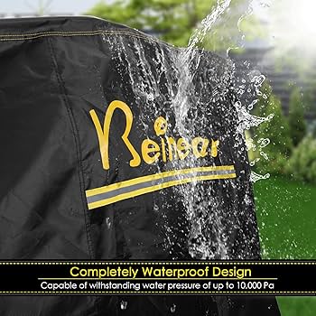 SIRUITON 200x160x70cm Garden Furniture Cover, Patio Garden Table Cover With Air Vent Waterproof, Windproof, Anti-UV, Heavy Duty 420D Oxford Fabric, Rectangular Black