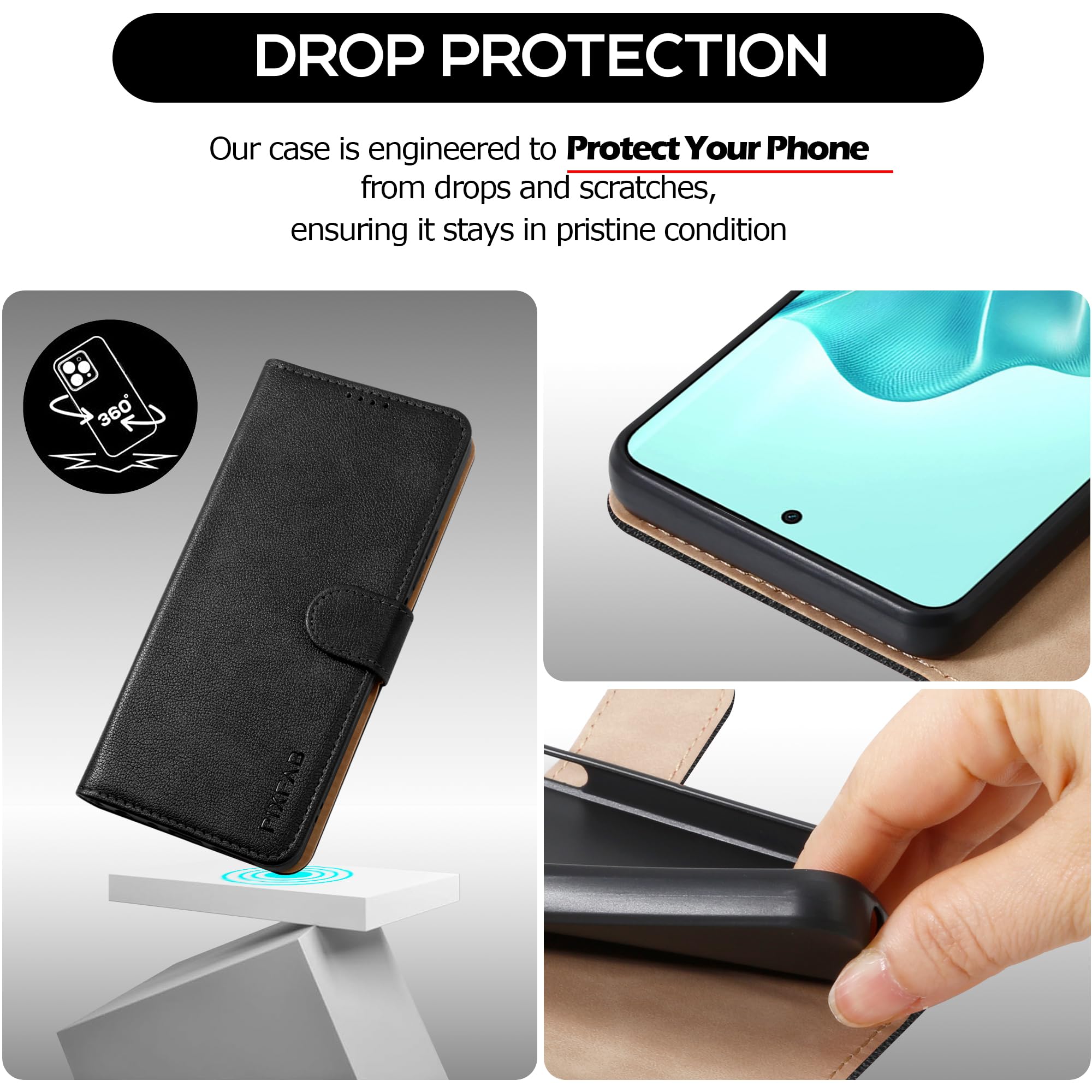 Étui Pour Motorola Bord 60Pro / Fusion Portefeuille Cuir Téléphone + Écran Verre - Photo 18 sur 19