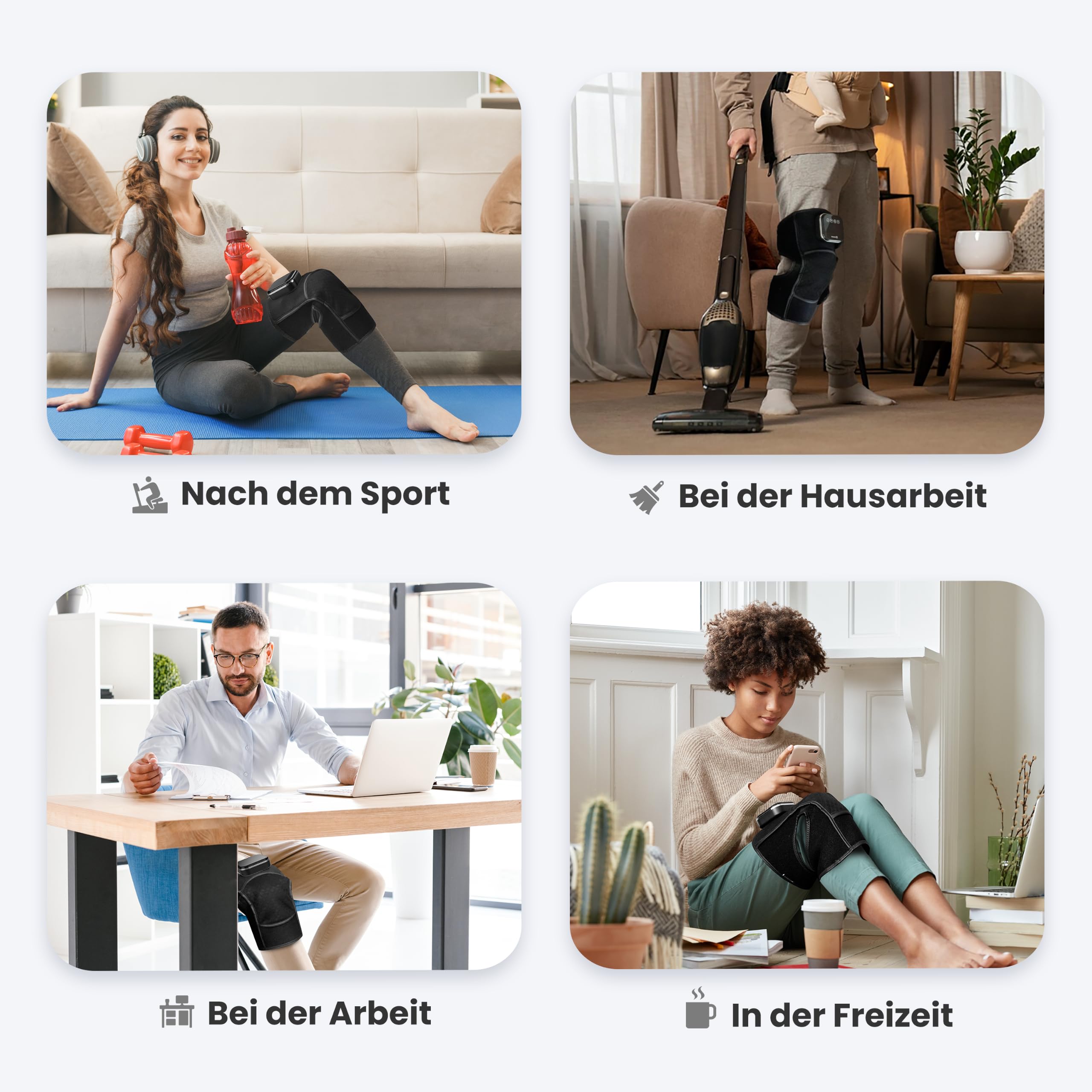 COMFIER kabelloses Knie Massagegerät mit Vibration | beheizte Knie Brace Wrap , 4 Graphene Heizung Ebenen, 5 Modi & 3 Intensitätsstufen, Geschenke für Mama Papa