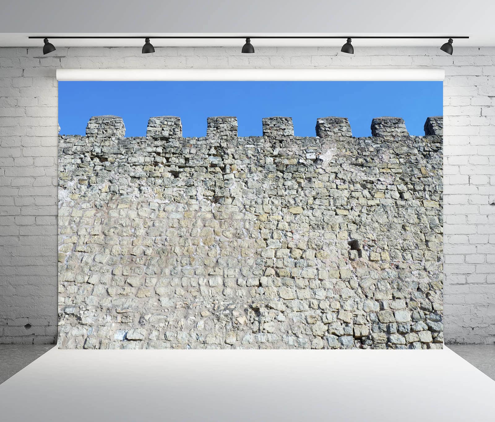 Sfondo interno castello medievale vintage Colonne di arco retrò Sfondo fotografico Vecchia scala Dim Light Parete di archettura  44
