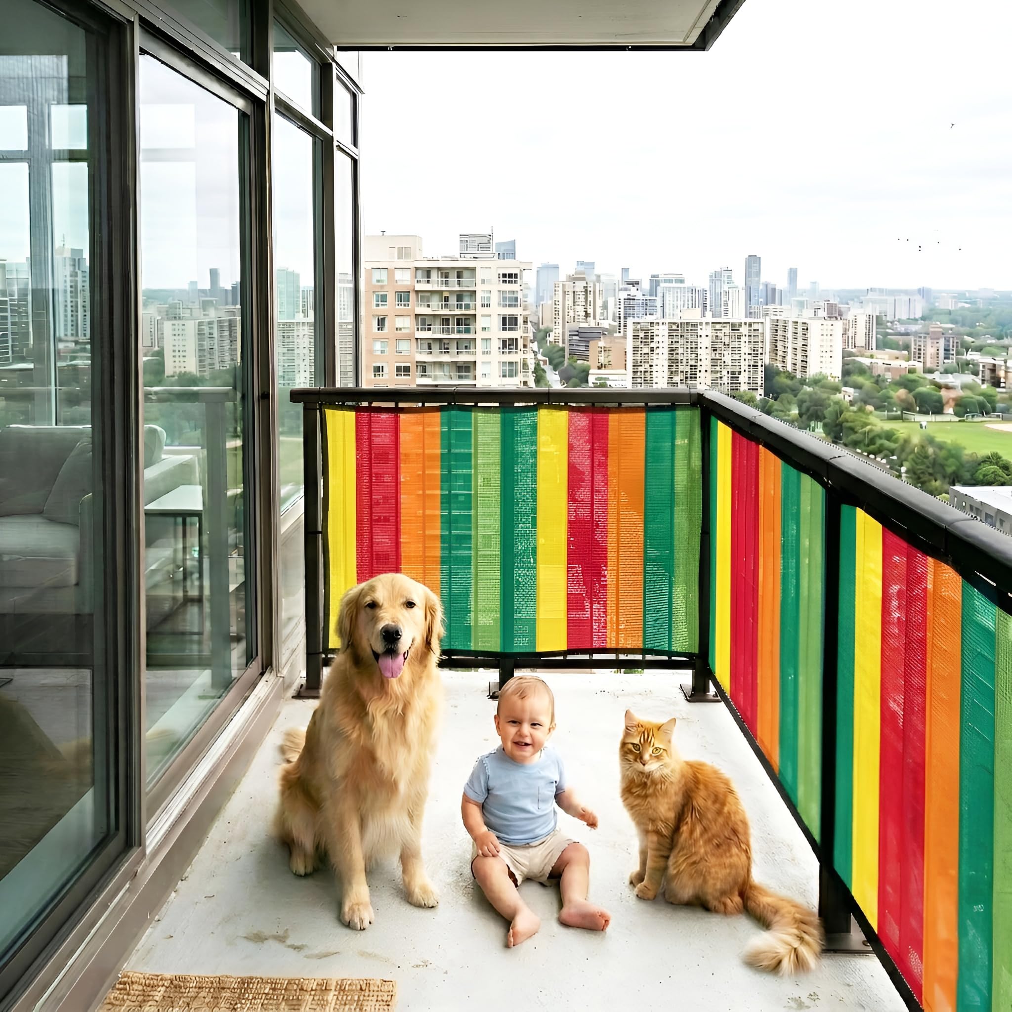 SAI Balaji Baby Safety Net with Reinforced Edges | 4.5 x 10 Ft | Multicolor | HDPE | 90% Shade UV Resistant Baby, Pet Safety Net for Balcony, Staircase, Railings-picture-14