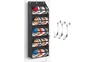 Over Door Baseball Cap Organizer Hat Storage Holder With 3 Hooks