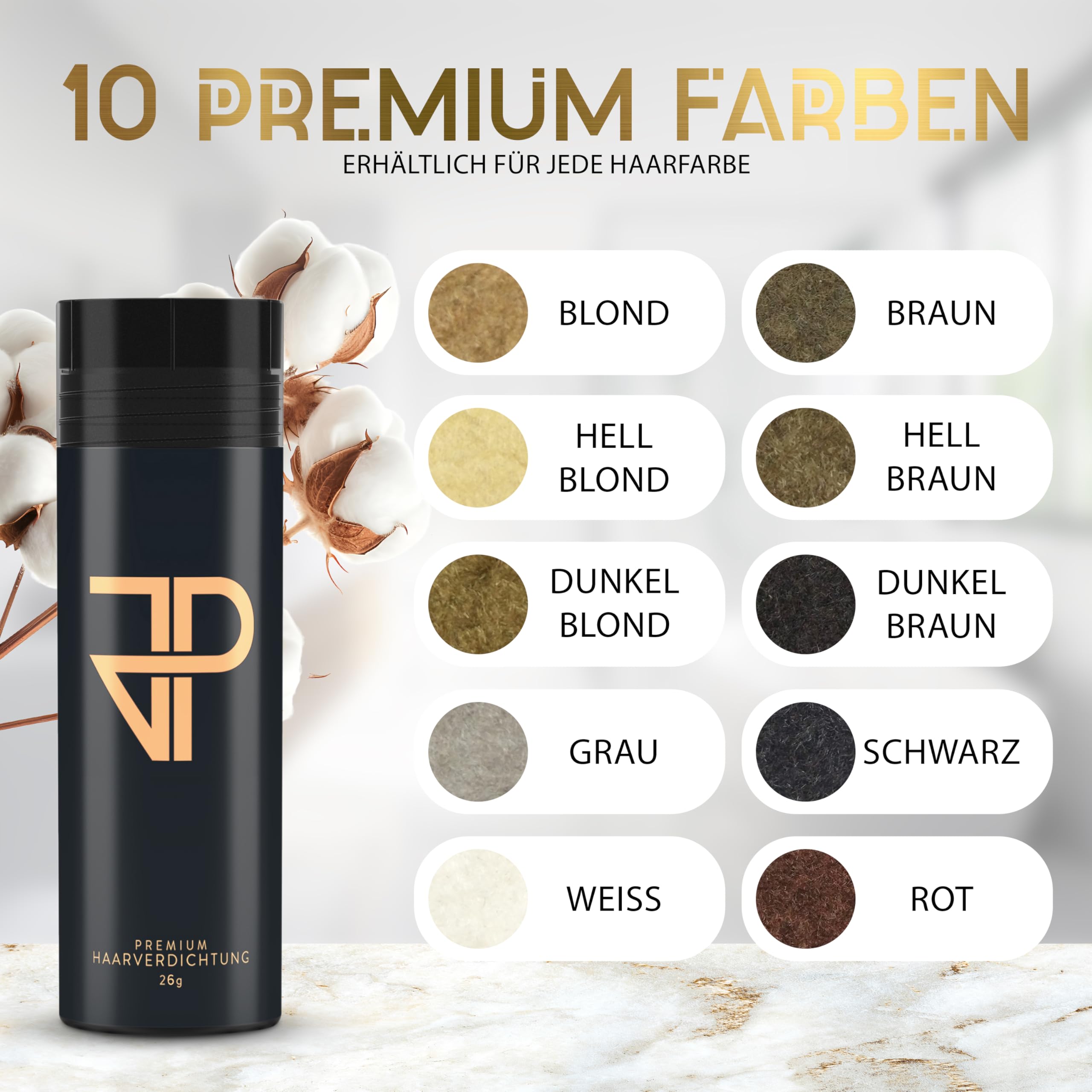 JP Confidence - Premium Streuhaar zur Haarverdichtung - Friseurqualität - 100% natürlich - Authentischer Look - für Männer & Frauen - Braun