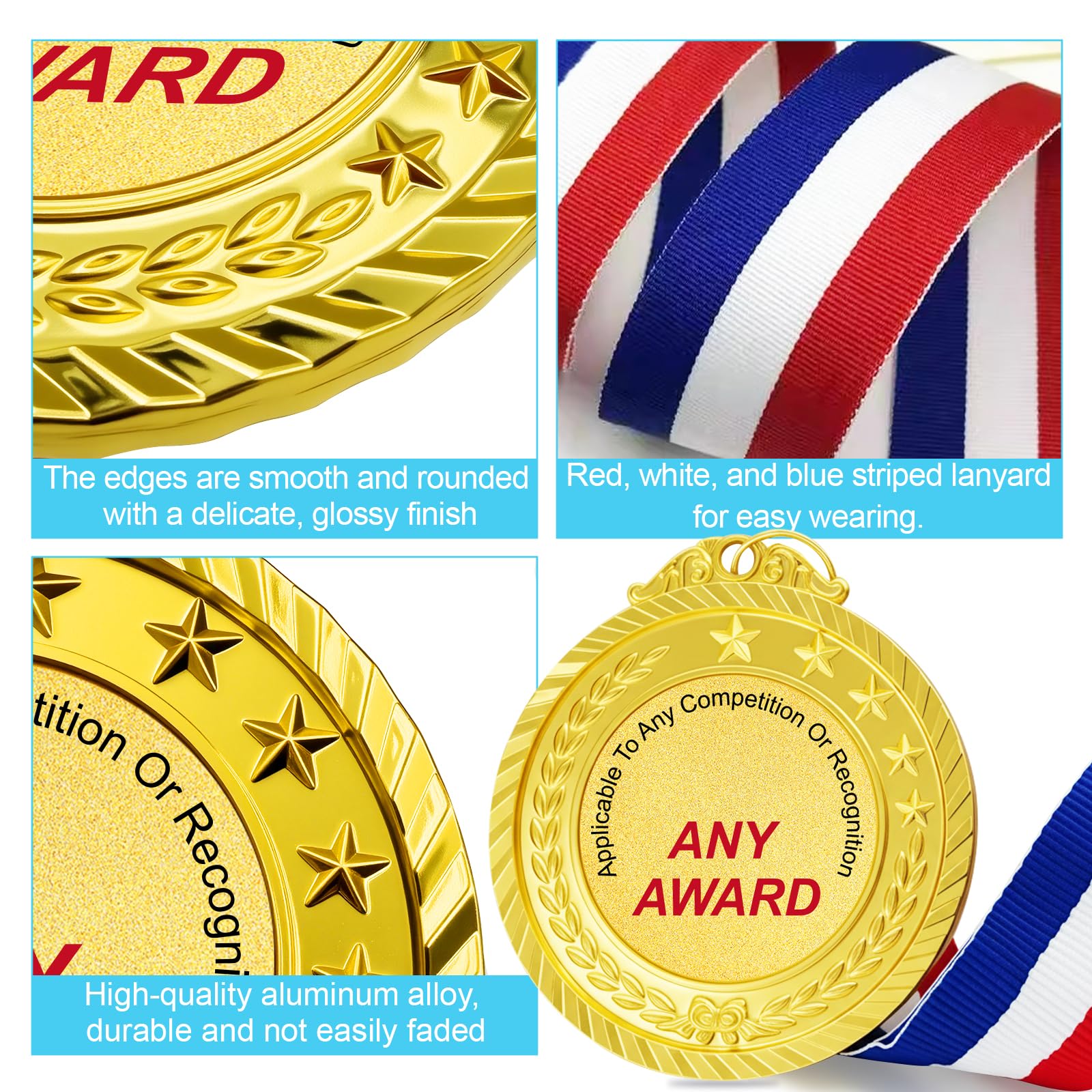 Médaille Personnalisée, Texte ou Logo Personnalisable au Recto et au Verso, Idéales pour Toute Cérémonie de Remise de Prix ou Compétition
