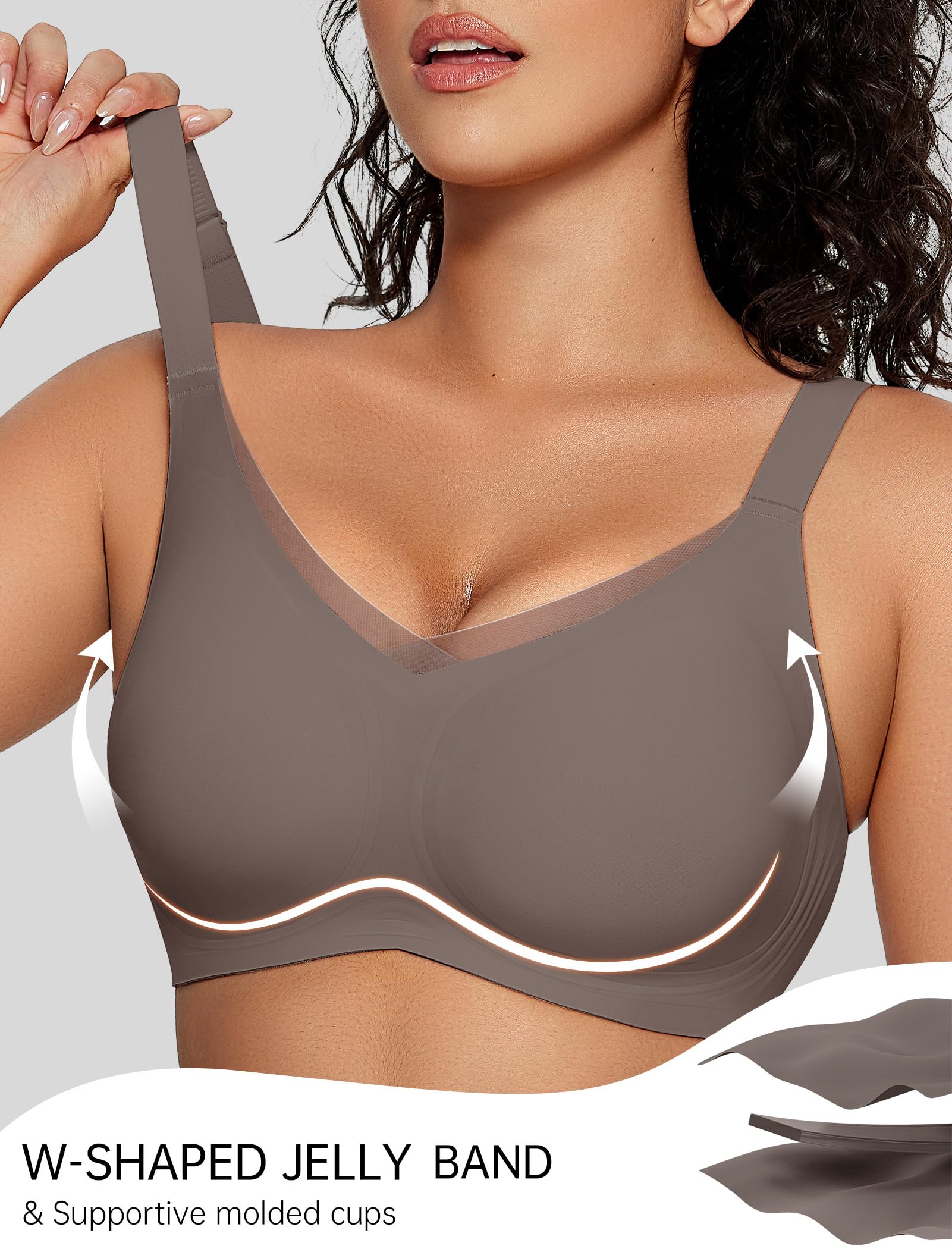 OEAK Brasier sin aros para mujer, de malla, cómodo, sin aros, realce para uso diario