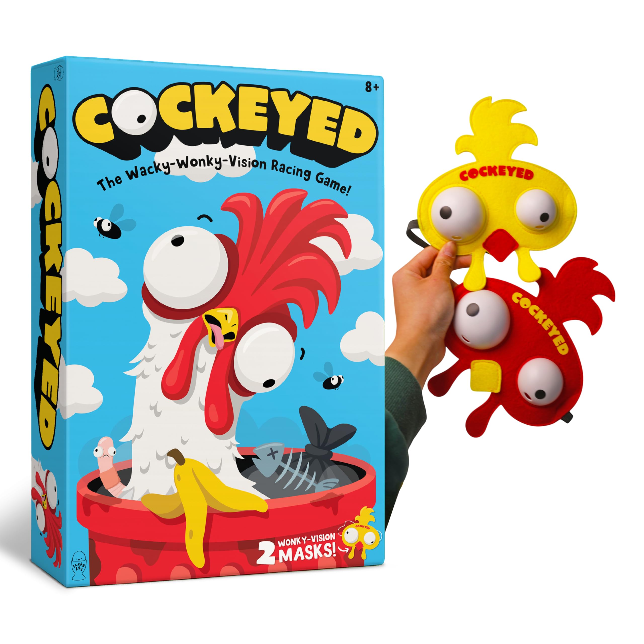 Cockeyed - Family Games for Kids and Adults - Match the Icons While Wearing Wacky Vision Mask Party Games - Board Games for Kids Age 8+, 2+ Players - by the creators of Grab the Mic and Sorry What