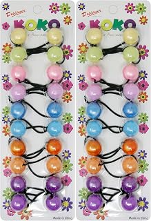 KOKO - Priemum 20 Pcs Bubble hair ties. Elastics Ties 18mm Ball Bubble Ponytail Holders. Colorful Elastic Accessories for Baby Kids Children Girls Women All Ages(ROMANTIC MIX)