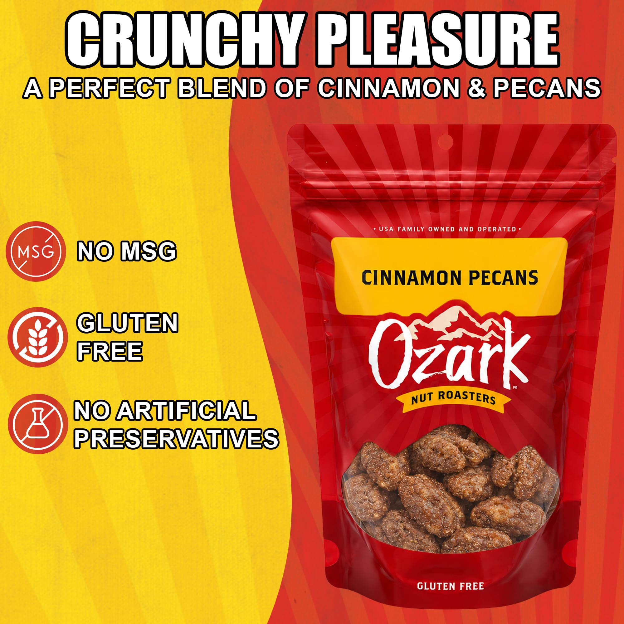 Amazon.com : OZARK NUT ROASTERS: Cinnamon-Coated Pecans, Cinnamon