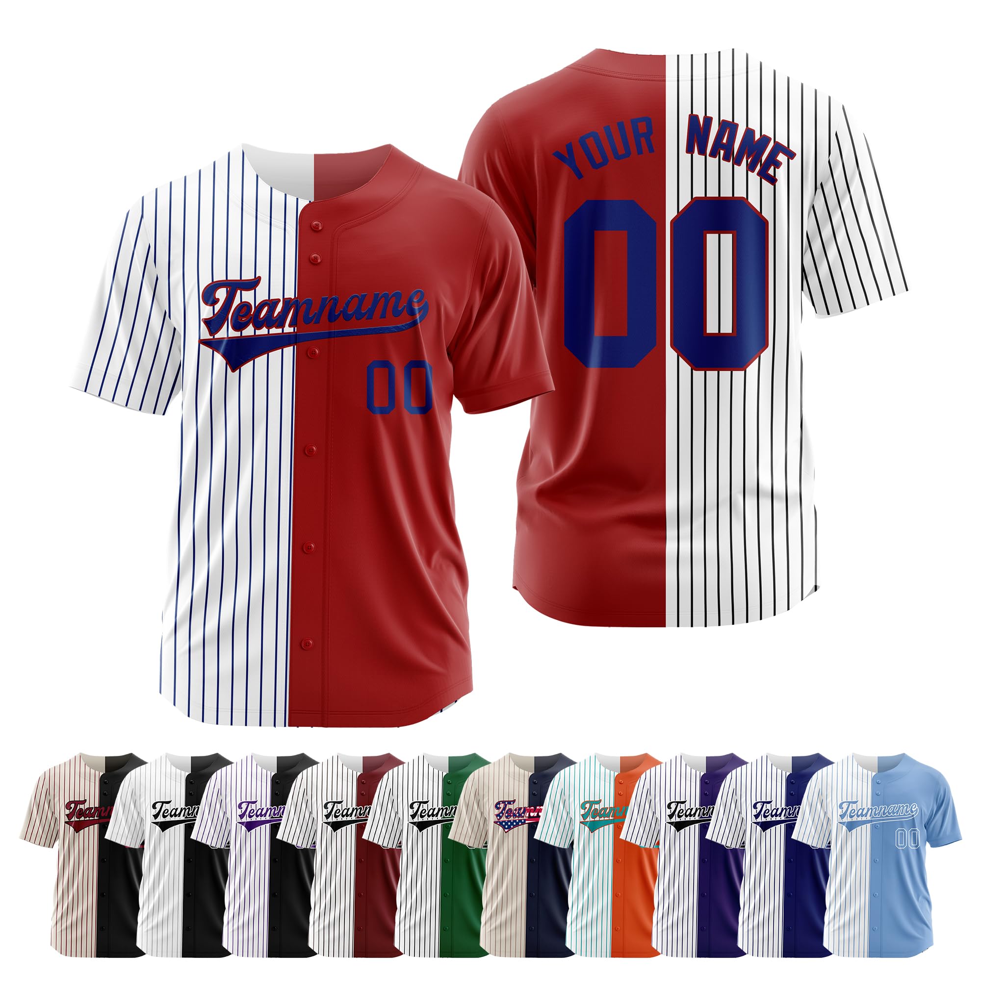 Custom Split Baseball Jersey Personalized Baseball Shirts Stitched/Print Name Number Logo for Men/Women/Boy