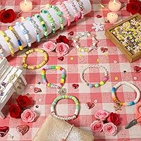 Vista 9 de Kit de fabricación de pulseras de cuentas de arcilla de 18000 piezas, 6 cajas de 96 colores, kit de fabricación de joyas de amistad, juego