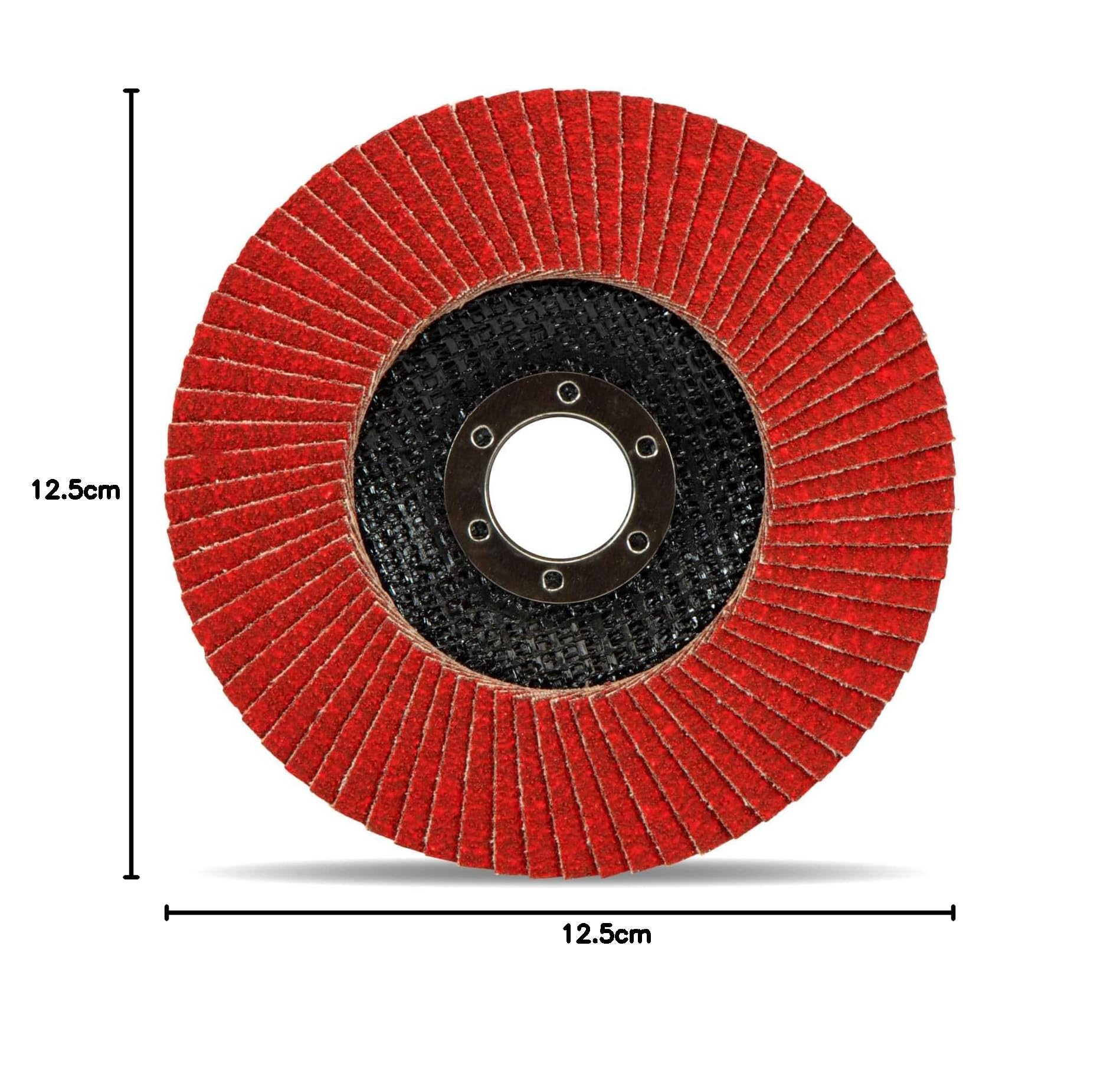 Lot de 10 disques à lamelles, en céramique, haute performance - Diamètre : 125 mm - Grain 80 - Pour le métal - Grain en céramique auto-affûtant - Disques abrasifs - Rouge