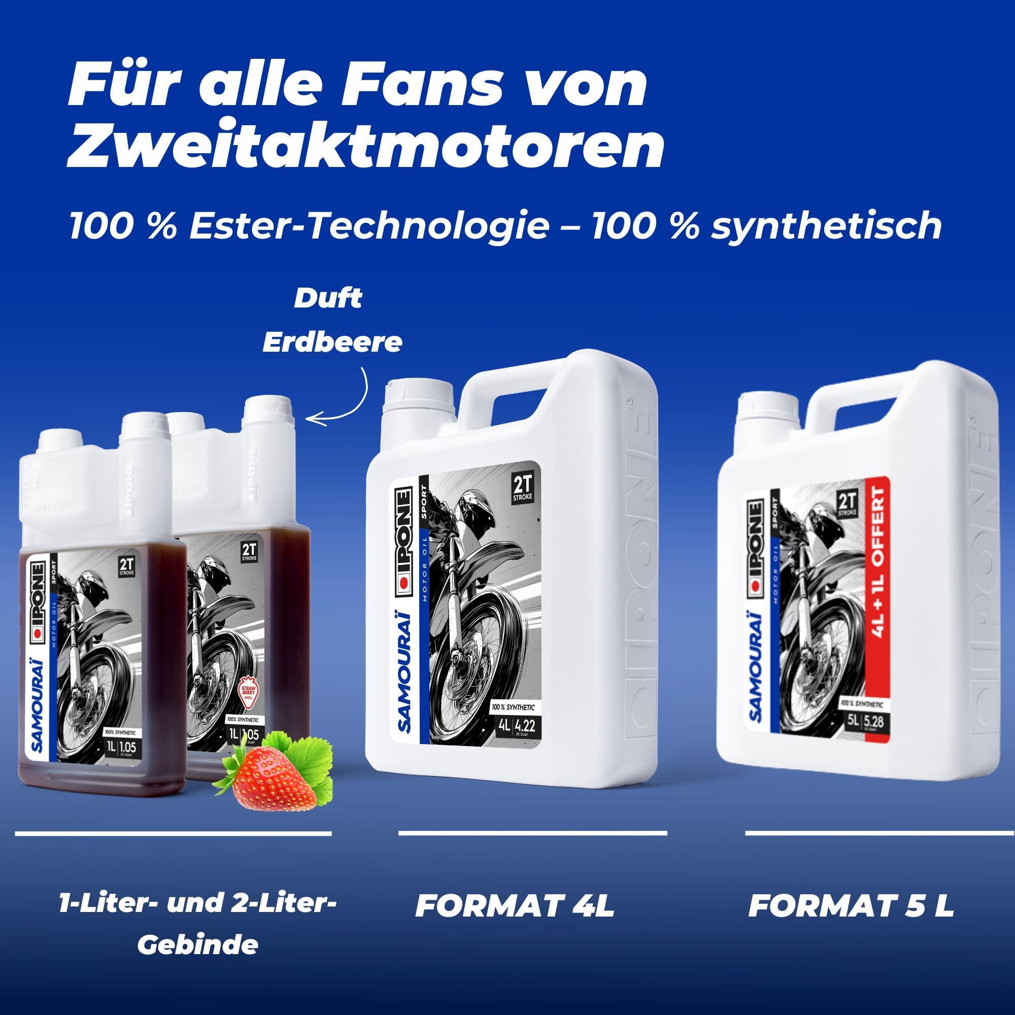 IPONE 800091 Motoröl Samourai Racing, 2-Takt-Öl, hohe Performance
