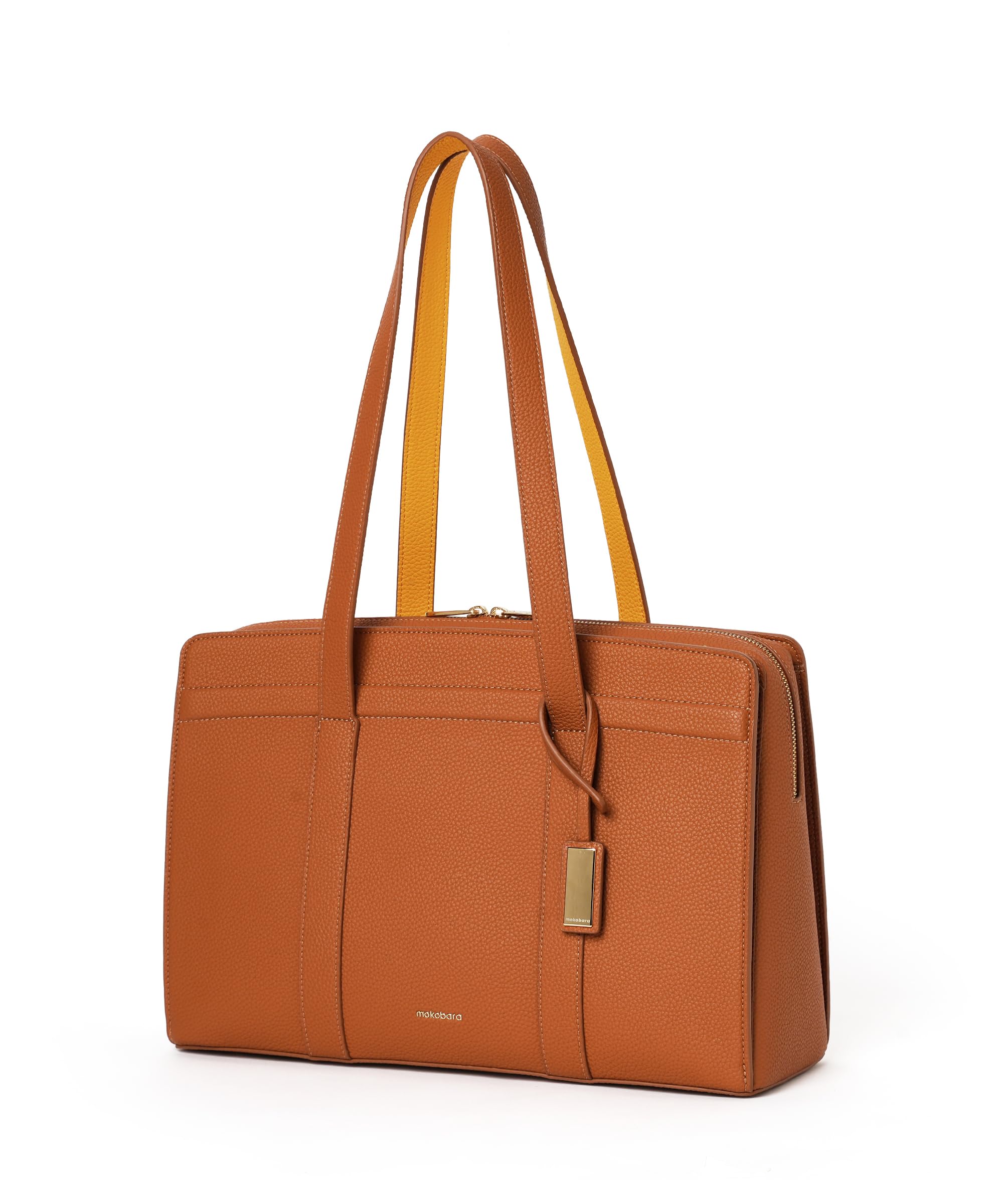 MOKOBARA The Celeste Tote Bag | Lightweight for Daily use and Work with Luggage Sleeve and 14" Laptop Compartment with Magnetic closure for Women (Tan Lines 3.0)-picture-19