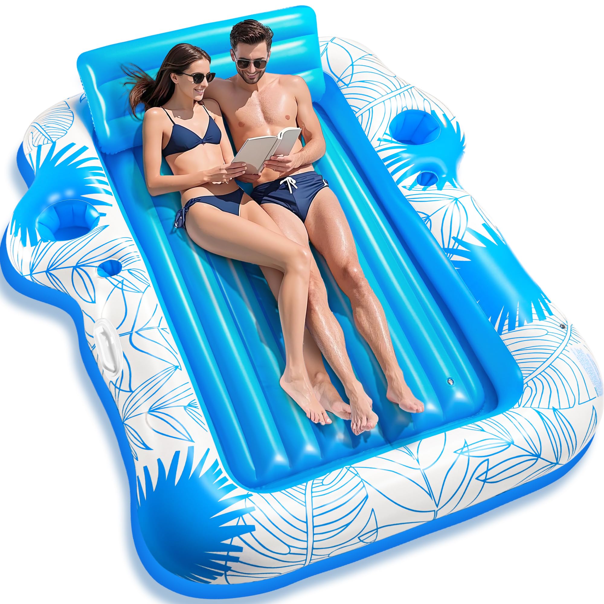 Inflatable Tanning Pool Float for Adults, 85" x 71", JIANYHW XXL Swimming Floats for Sunbathing Bathtub Floating Raft Tanning Bed Tanning Bed Lake for Adults