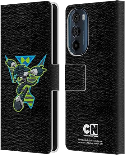 Head Case Designs Funda de piel con licencia oficial de Ben 10 Animated Series Alien Graphics Funda tipo cartera compatible con Motorola Edge 30