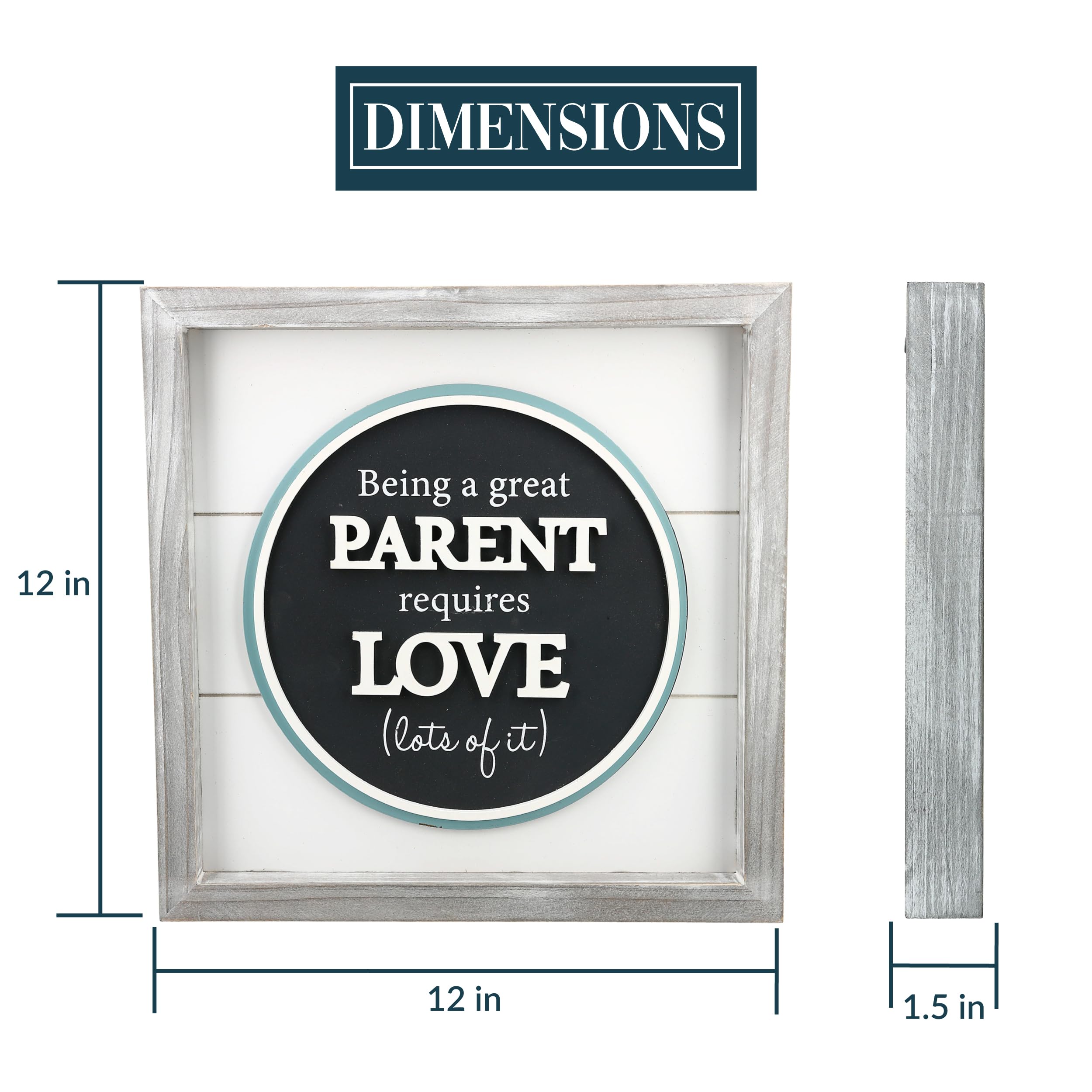 Pavilion Gift Company - Placca con scritta "Being a Parent Requires Lots of Love", divertente decorazione per la famiglia, arte da parete per genitori, divertente regalo per la festa della mamma, 1