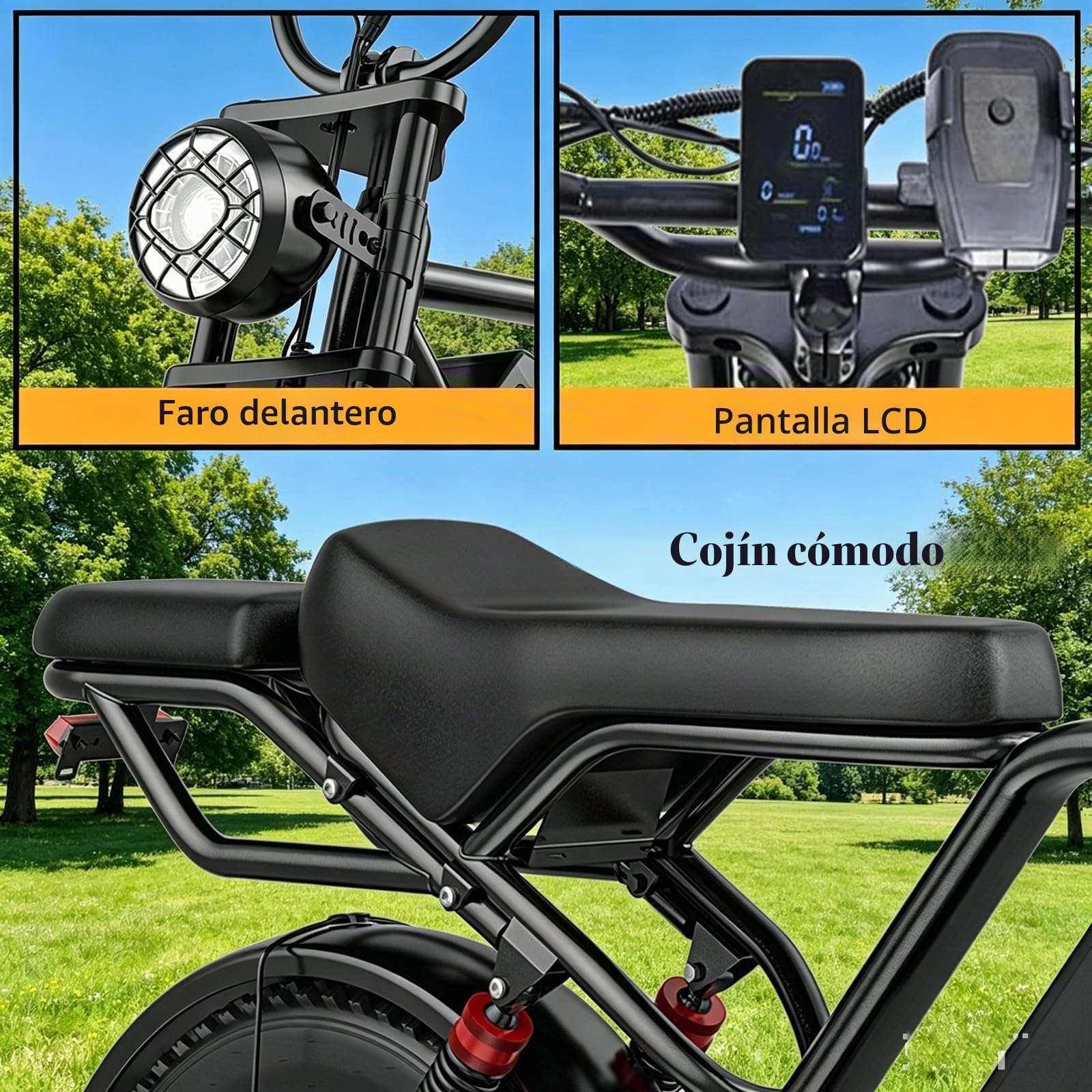 Bicicleta eléctrica para Adultos BK20, batería extraíble de 48 V y 20 Ah, Bicicleta de montaña con neumáticos Anchos de 20×4, autonomía de 50-100 km, Frenos de Disco Dobles y Doble suspensión