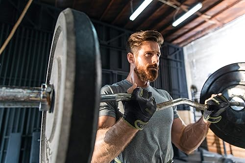 Miniatura 5 de Harbinger Flexfit - Guantes de levantamiento de pesas sin muñequera con palma de cuero acolchada flexible (par)