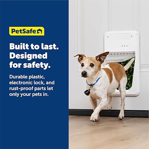Vista 5 de PetSafe Electronic Pet Door - Rust-Proof Programmable Smart Collar-Activated Dog or Cat Entry - Easy Installation & Space-Saving Design - Small