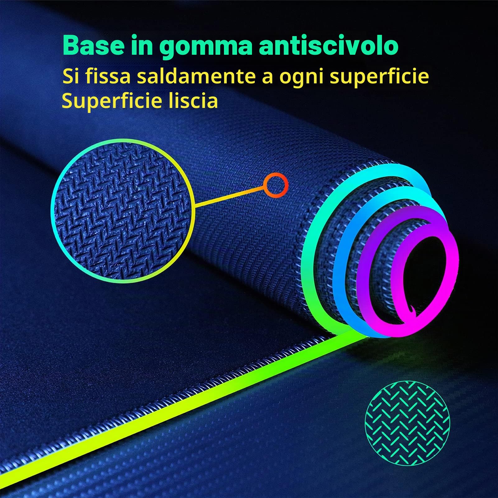 GIM 10 W Wireless Charger Extended RGB Mouse Pad, antiscivolo base in gomma 10 modalità di illuminazione 4 mm ultra spessa per Samsung Galaxy S10/S9/S8 Plus Note 9/8 iPhone 8/X/XR/XS/11/11 Pro
