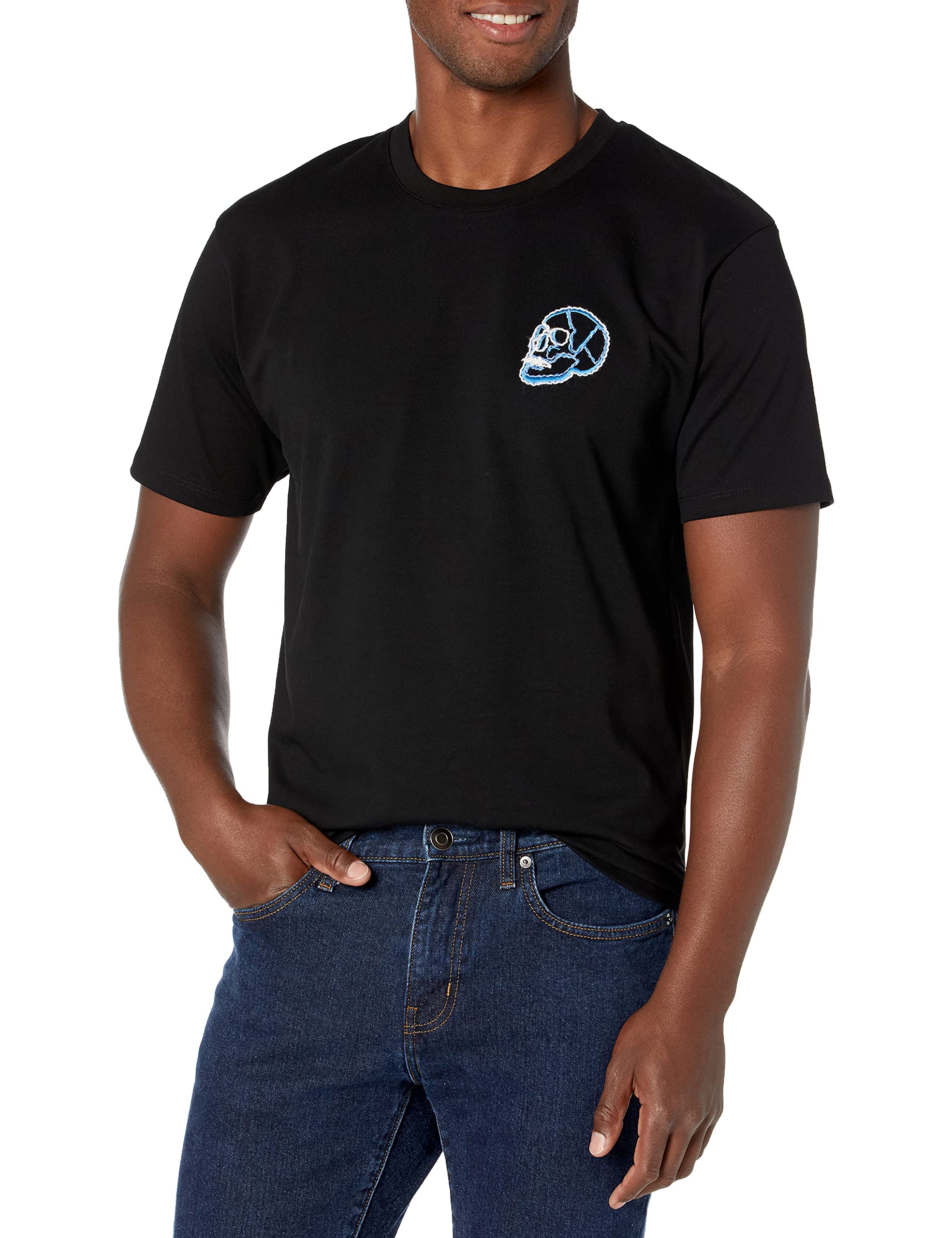 The KooplesThe Kooples Men's Crew Neck T-Shirt with Skullhead Embroidery Detail