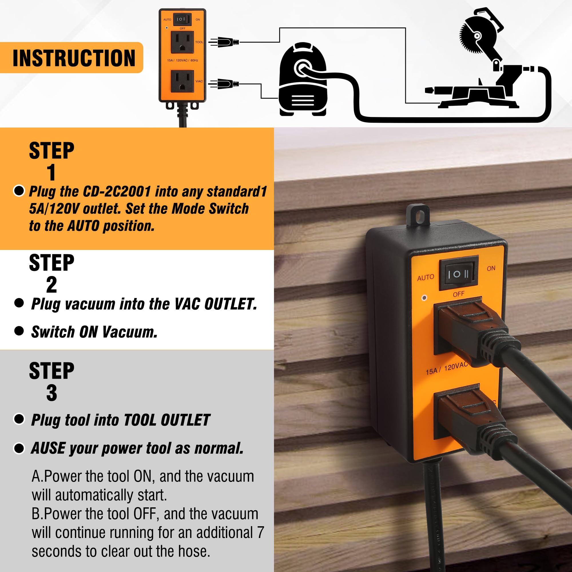 Shop Vac Trigger Switch Automatic Vacuum Switch For Dust Collector ...