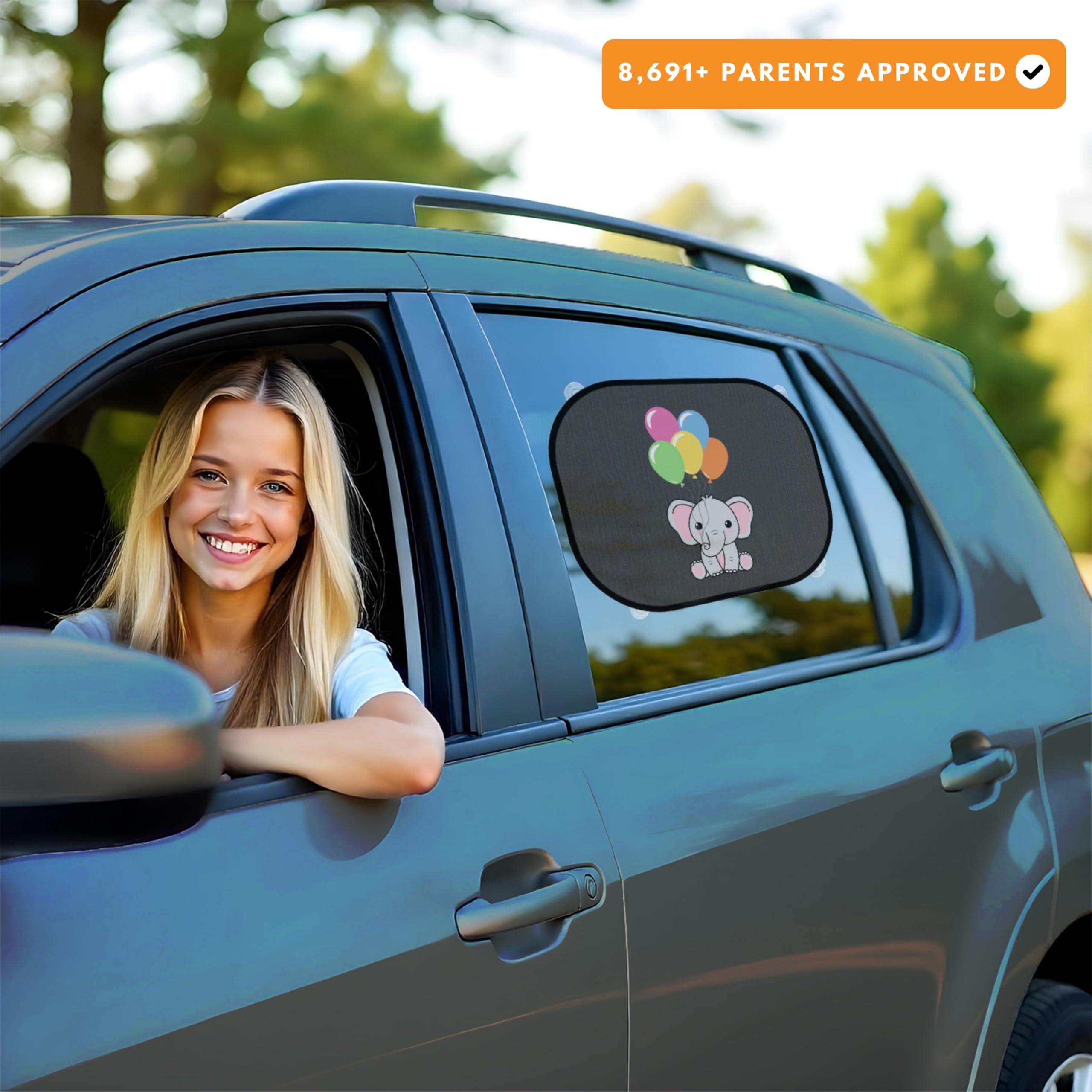 JELLYBABABABY Car Window Shades for Baby, Suction Black - Image 3