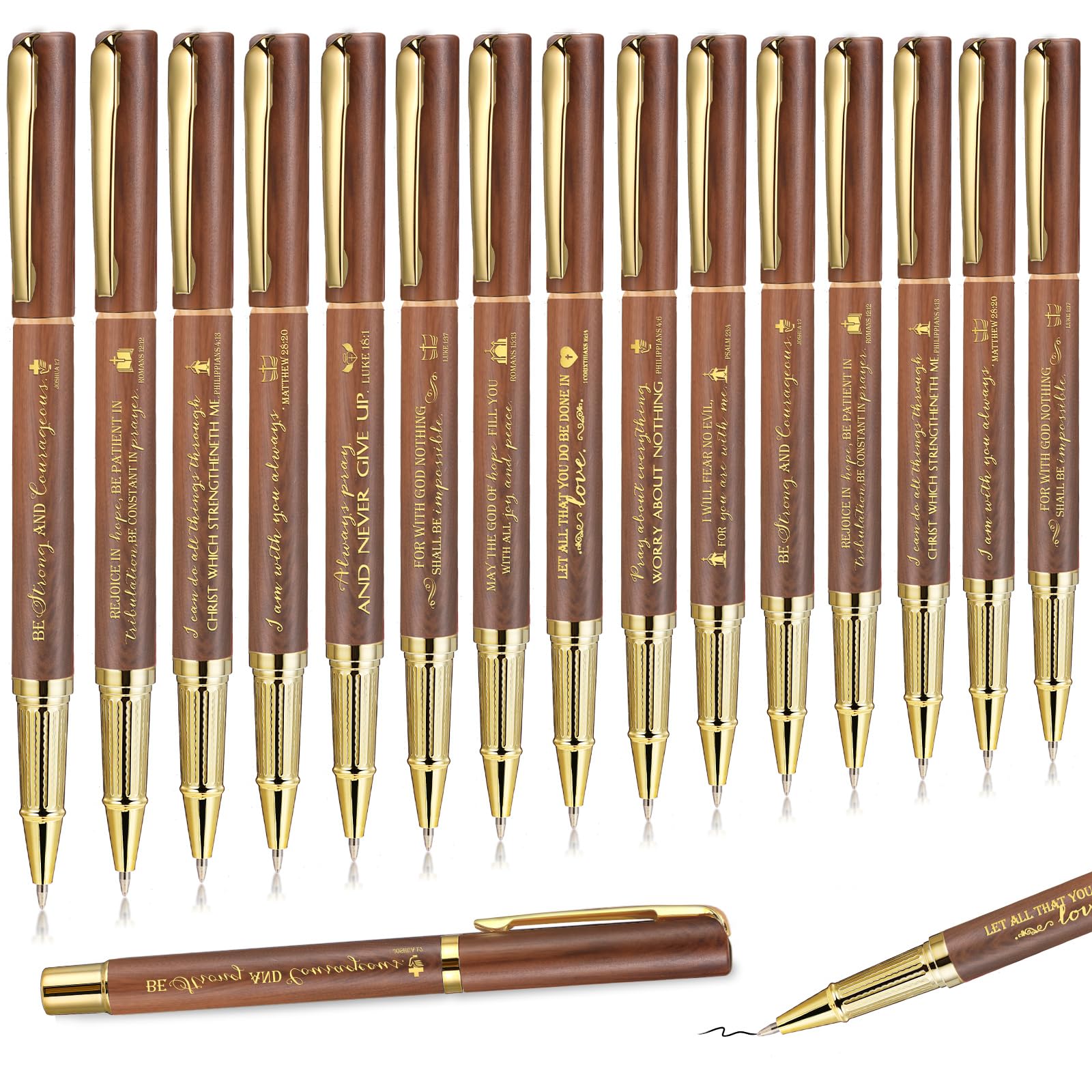 Spakon 40 Pcs Christian Mother's Day Pens Bulk Inspirational Bible Verse Ballpoint Pen Motivational Religious Party Favors Mothers Day Pens for Men