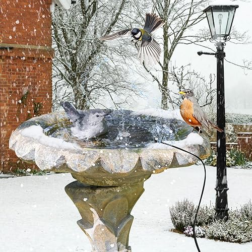 Miniatura 2 de KSSZZCO Calentadores de baño para pájaros para exteriores en invierno, descongelador de baño de pájaros con cable de 6 pies, calentador sumergible