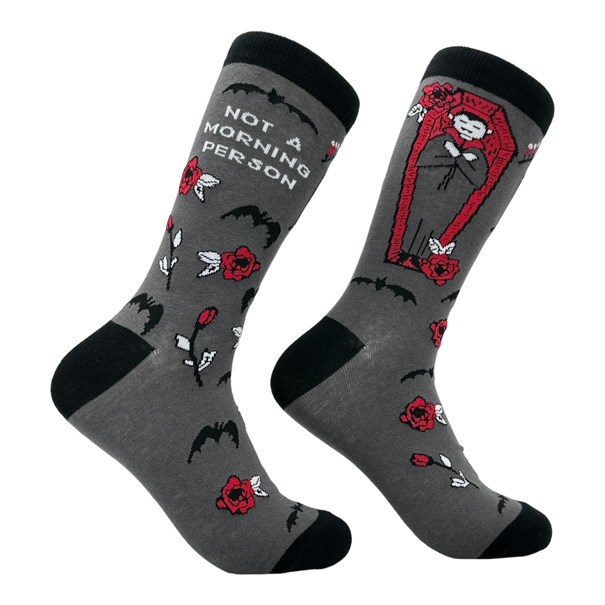 Funny Vampire Socks for Men – Not a Morning Person Quote with ...