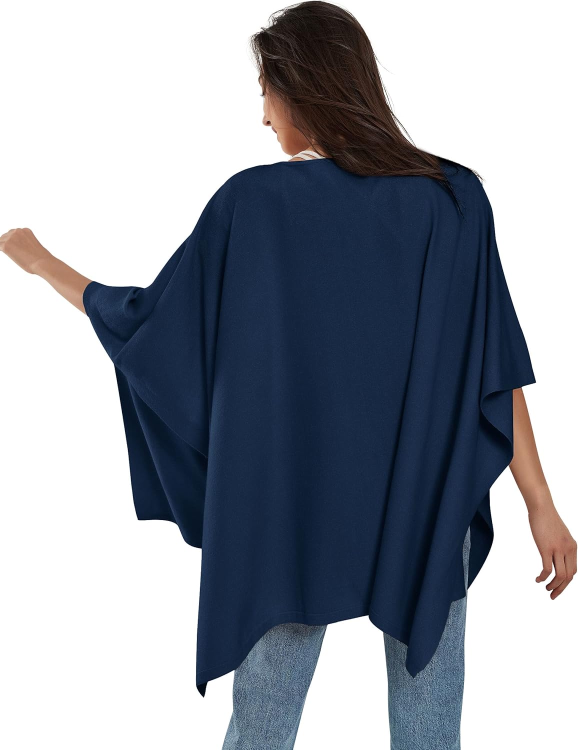 PULI Women's Pullover Poncho Sweater Oversized Loose Fit Soft Shawl Wraps Fitting Baggy Tops for Fall Winter - Image 6