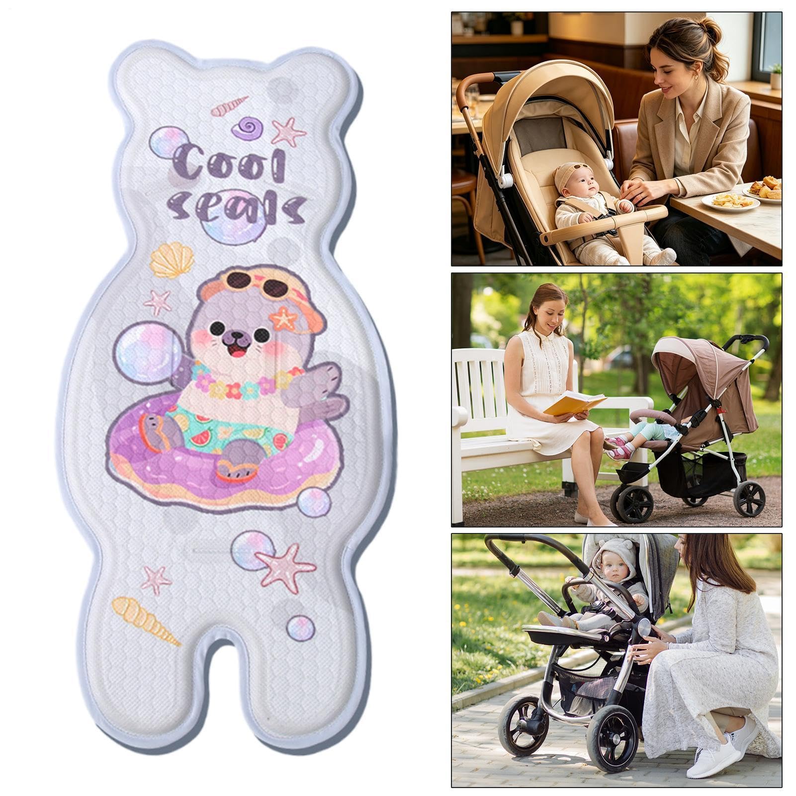 Cuscinetto Rinfrescante Per Passeggino | Fodera Morbida Traspirante Universale,Tappetino Rinfrescante Per Passeggino Bambini,Viaggio Estate Animali Auto Outdoor Passeggiata Shopping Casa