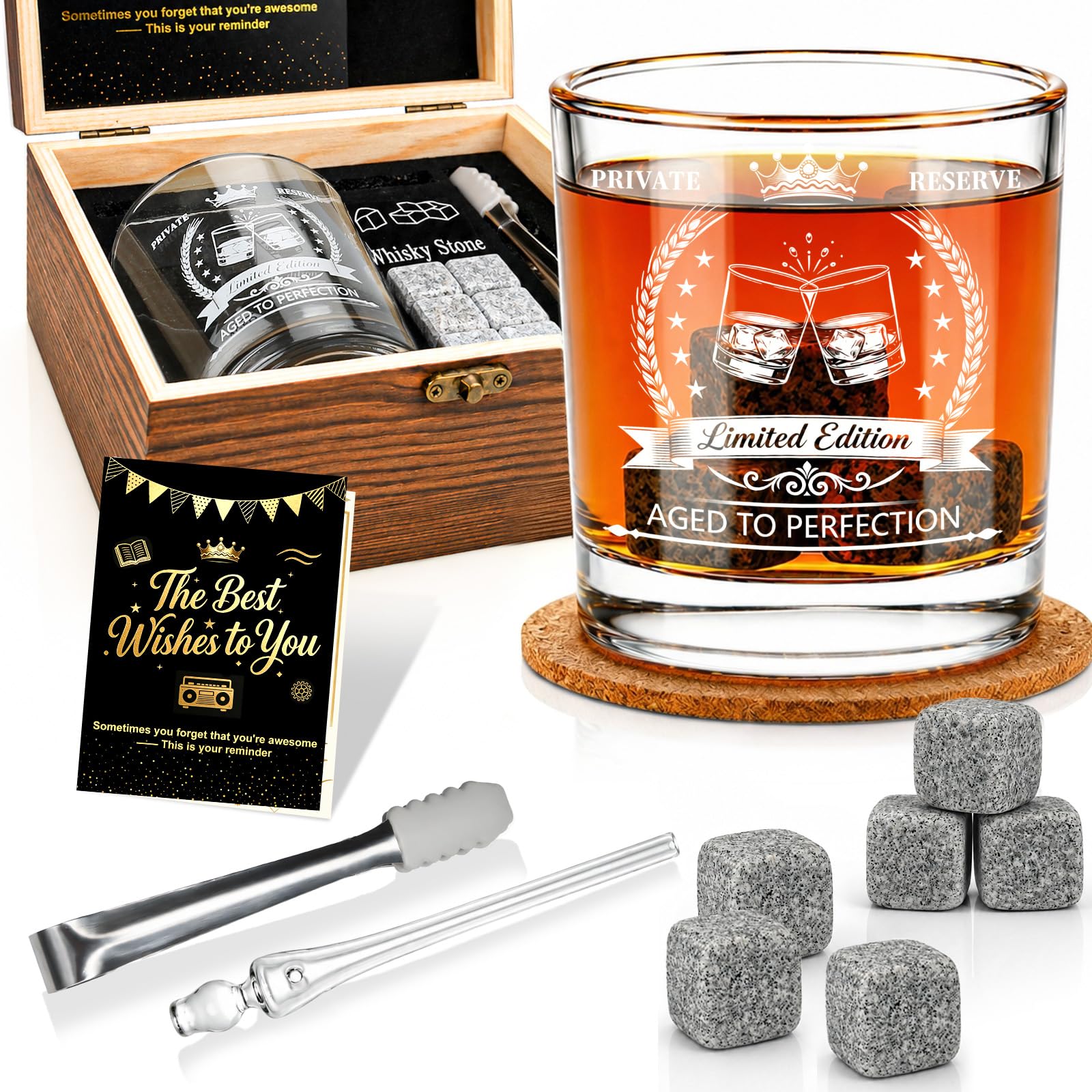EXREIZST Whisky Glass Set – Birthday Gifts for Men