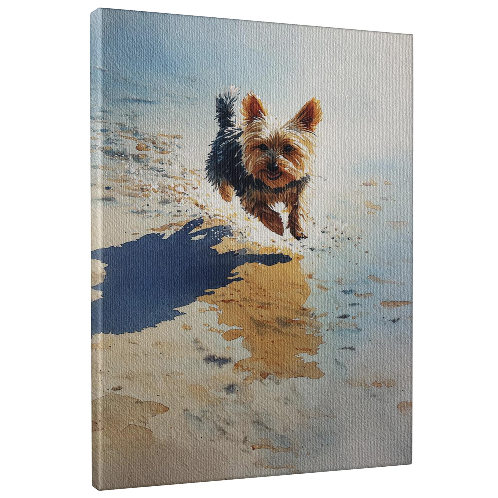 Toile murale Yorkshire Terrier 40x50 cm cadre chien automne