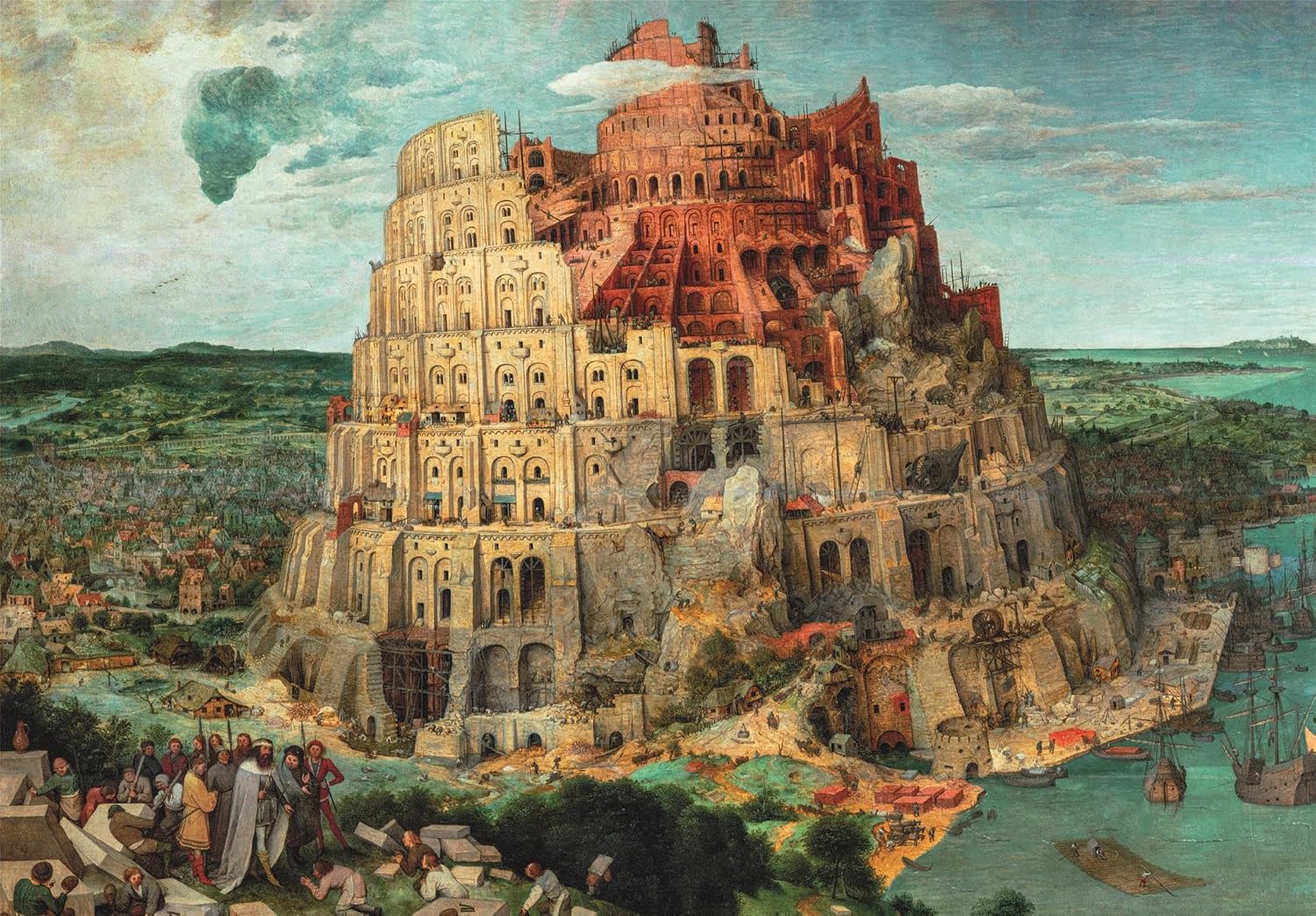Clementoni - 31738 Jigsaw Puzzle 1500 Pieces Art for Adults and Teenagers, Museum Collection, Tower of Babel by Bruegel, with Poster Included, Compact Box, Gift Idea Made in Italy, 84.5 x 59.4 cm