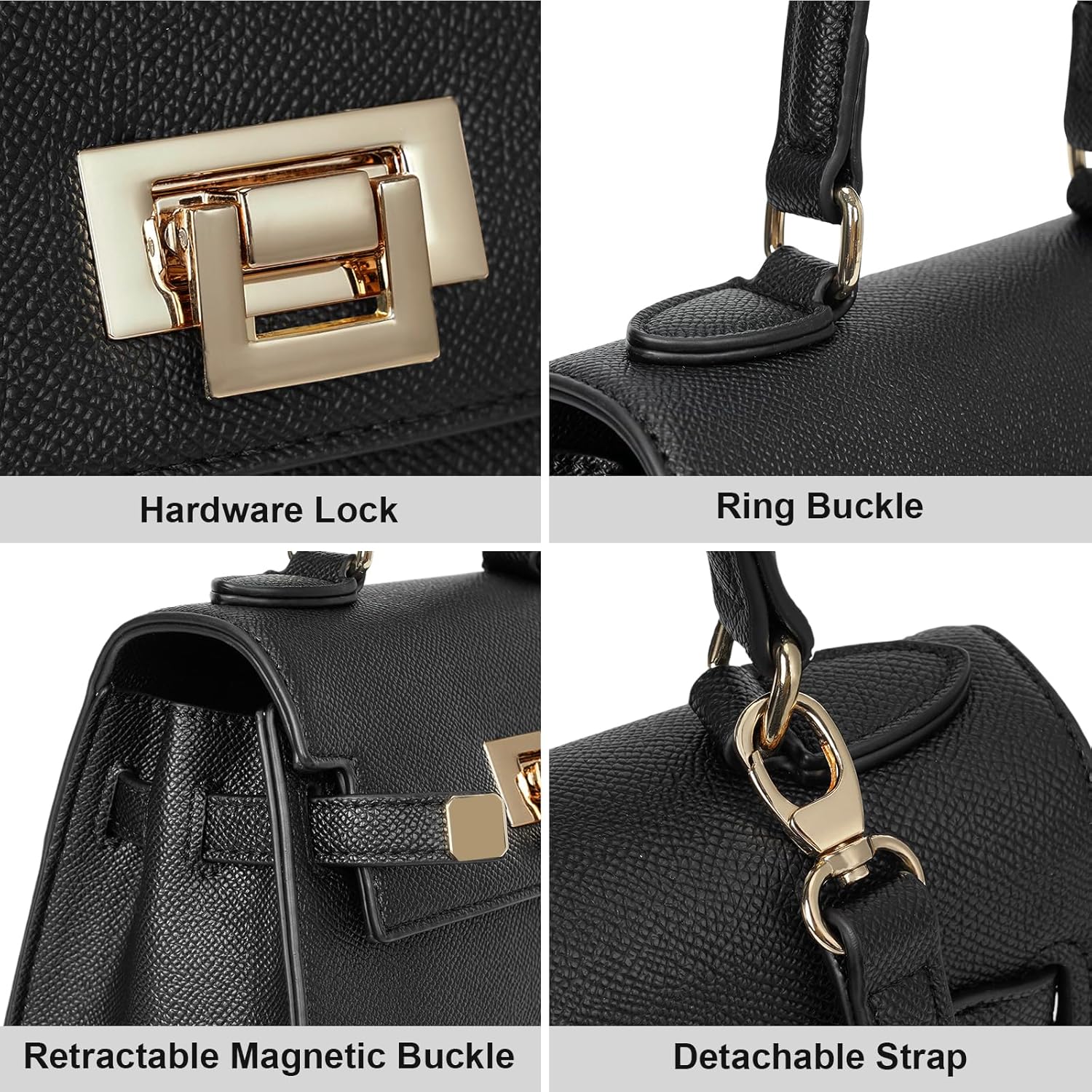 YFGBCX Mini Satchel Bag Top Handle Purse for Women Small Crossbody Bag Handbag Designer Purse with Detachable Strap - Image 4