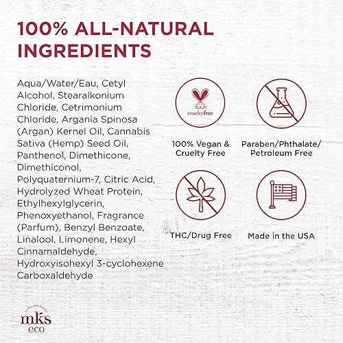 Miniatura 5 de Earthly Body MKS eco - Acondicionador robusto para hombres, aroma a sándalo, 10 onzas líquidas, hidrata el cabello, mejora la capacidad de manejo y