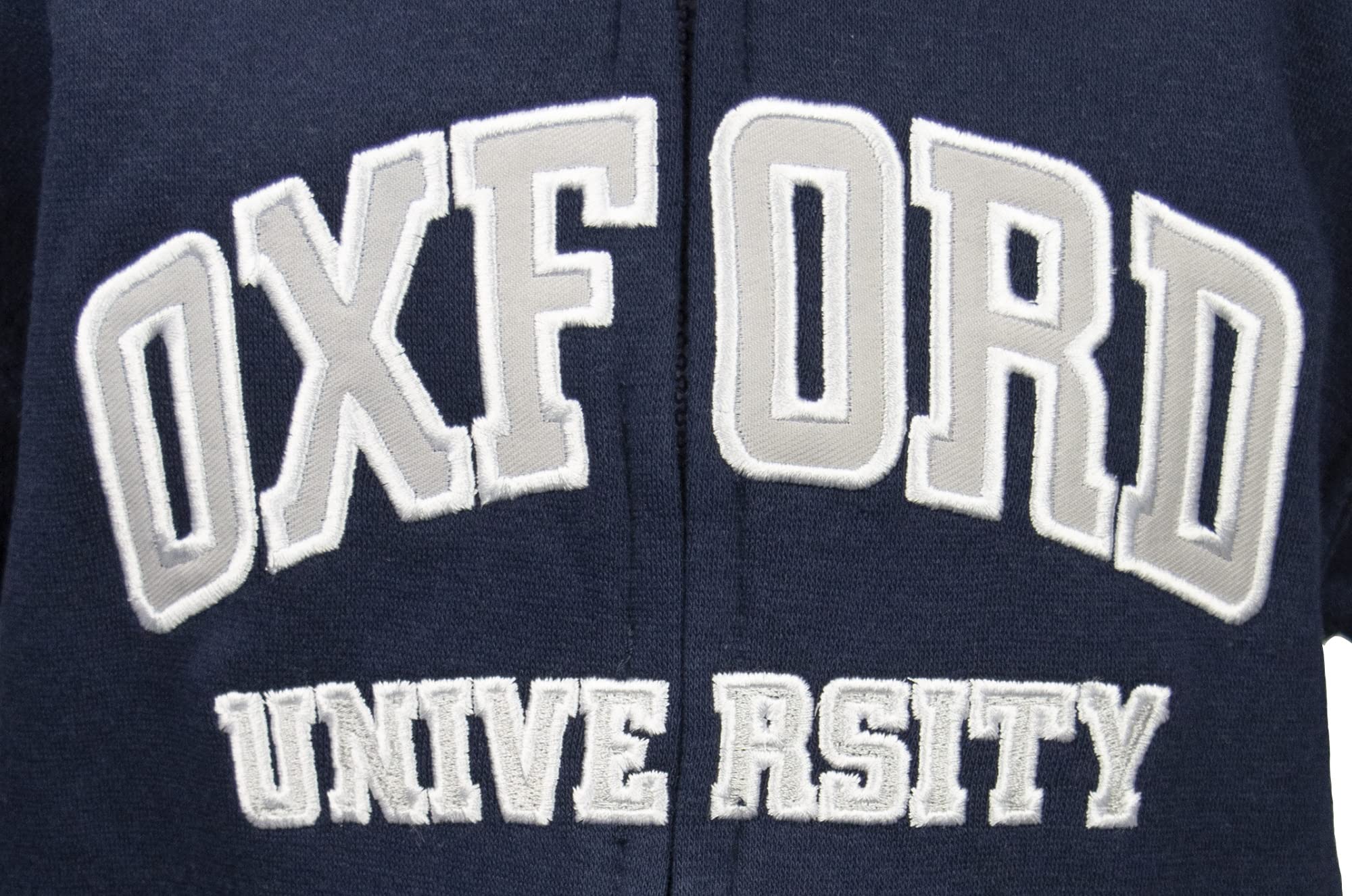 Oxford University OU129 - Sudadera con capucha y cremallera para niños, color azul marino